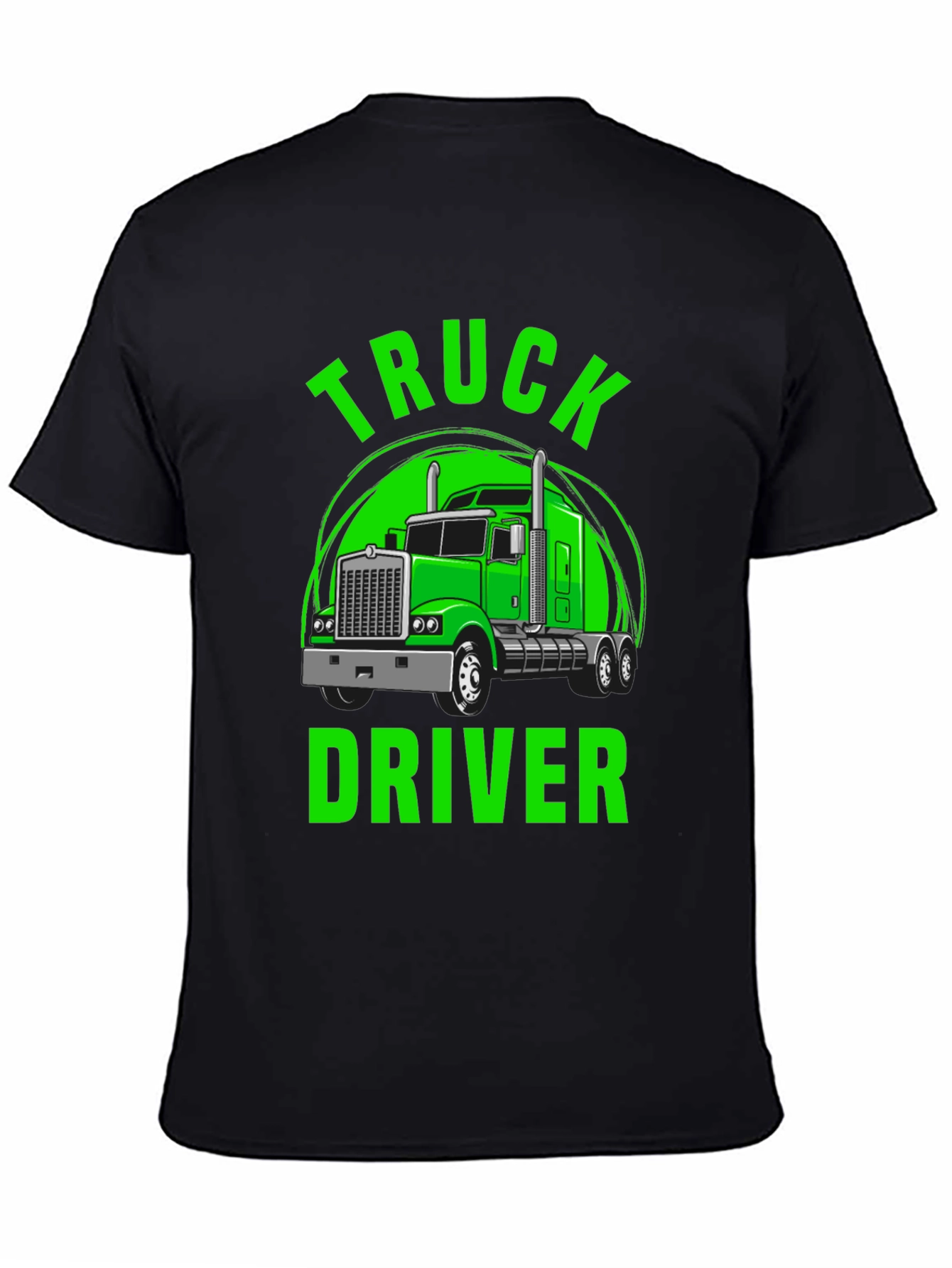Truck Driver Graphic Tee - Bold Green Print