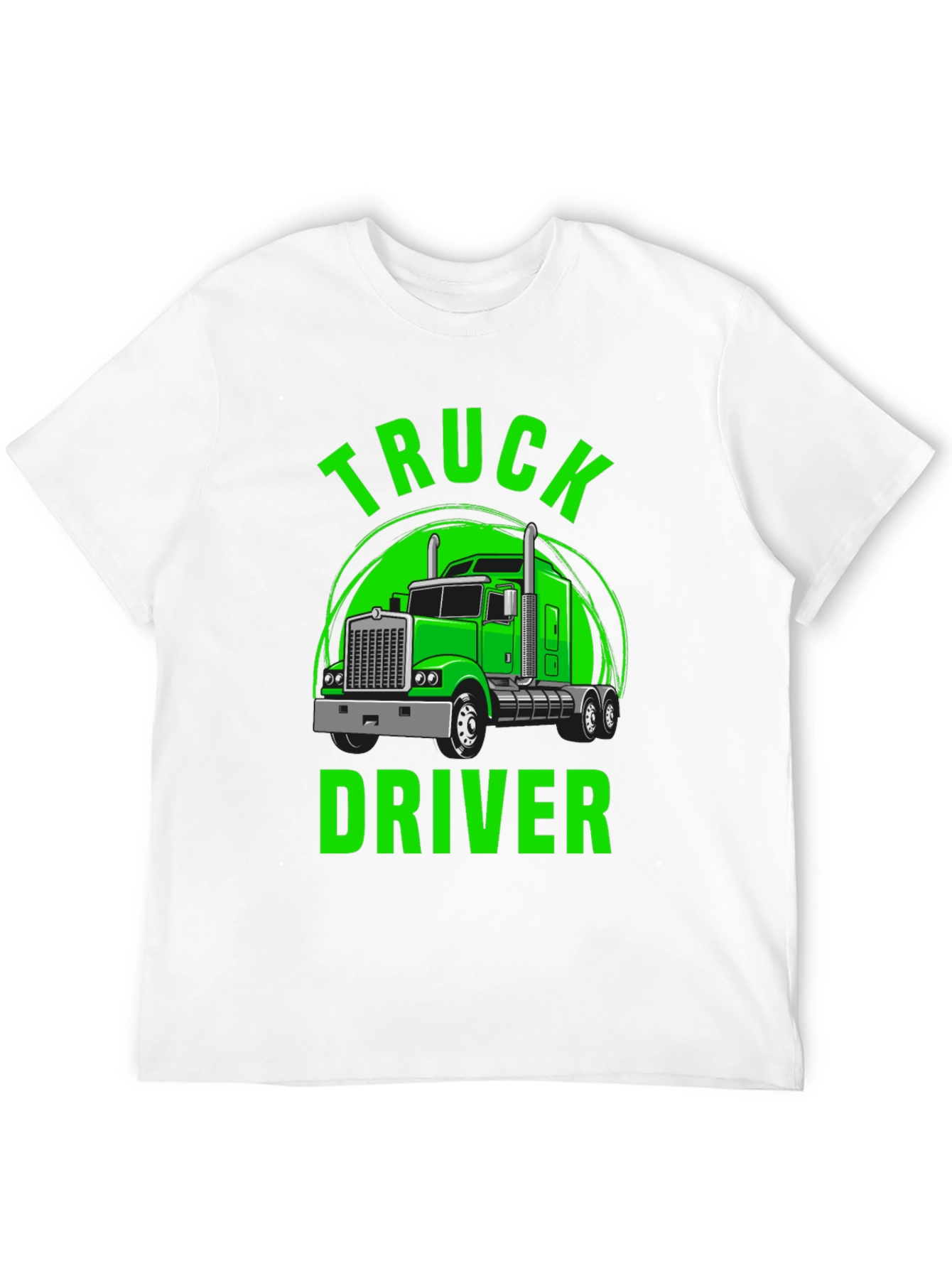 Truck Driver Graphic Tee - Bold Green Print
