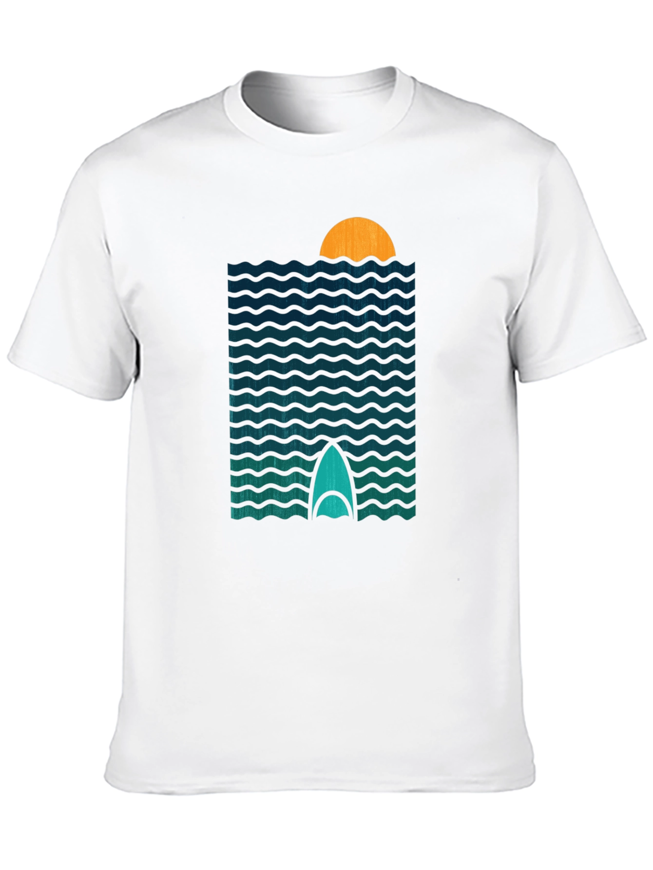 Sunset Surfboard T-Shirt - Retro Wave Design