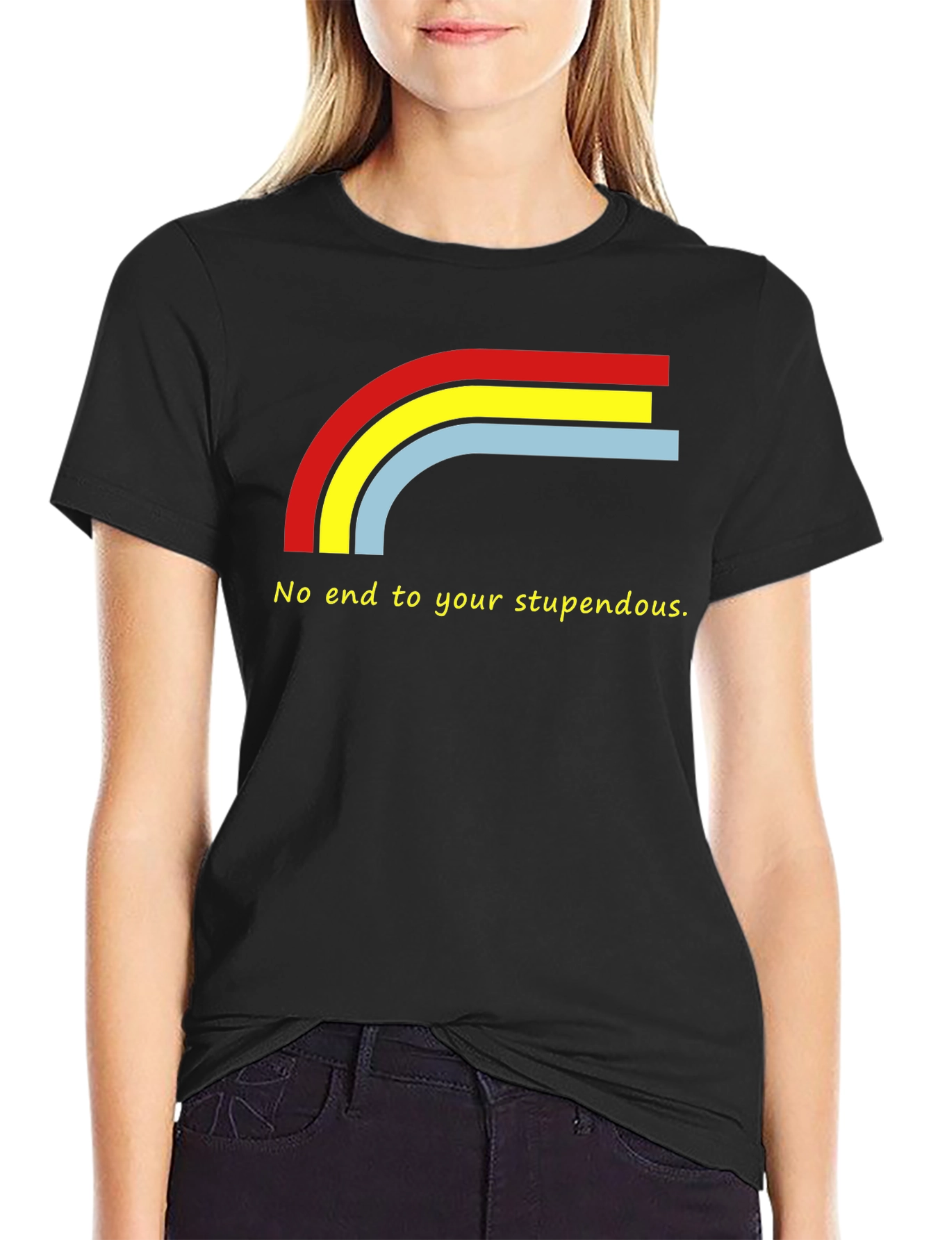 Stupendous Rainbow Graphic Tee - Black