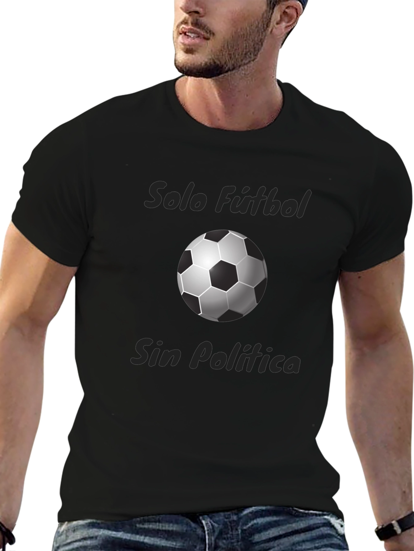 Solo Fútbol Sin Política Black T-Shirt
