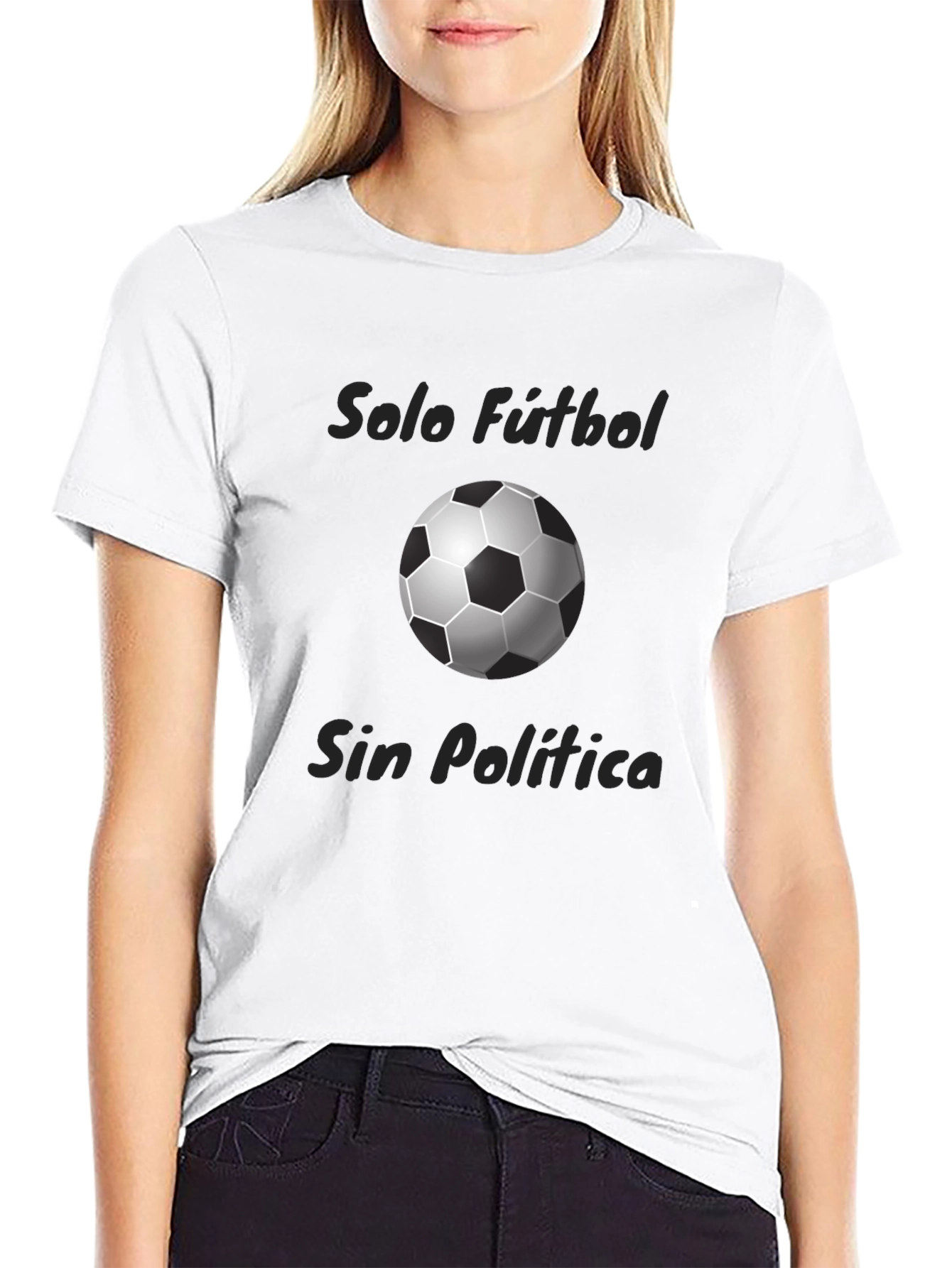 Solo Fútbol Sin Política Black T-Shirt