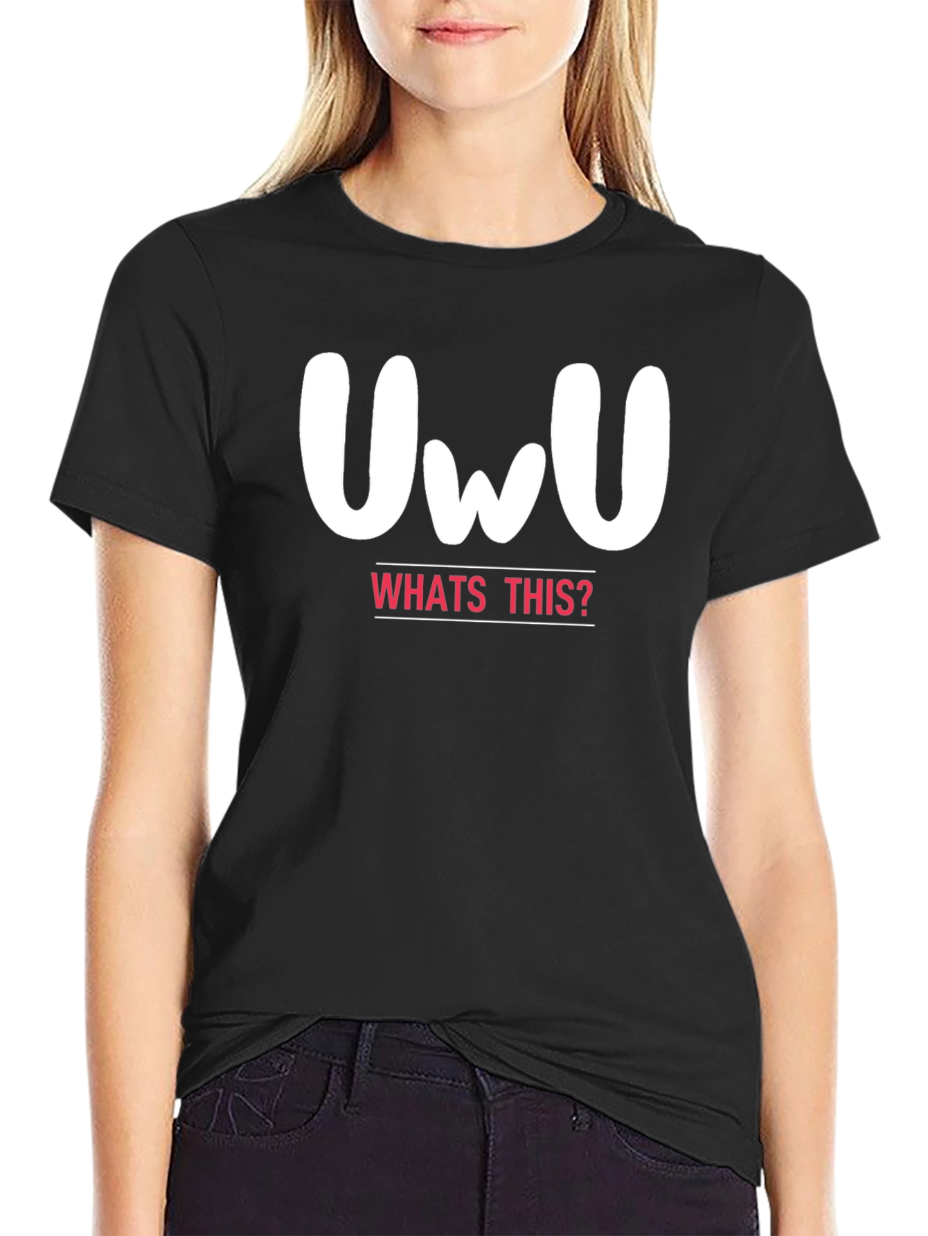 UwU Whats This? Black Graphic Tee
