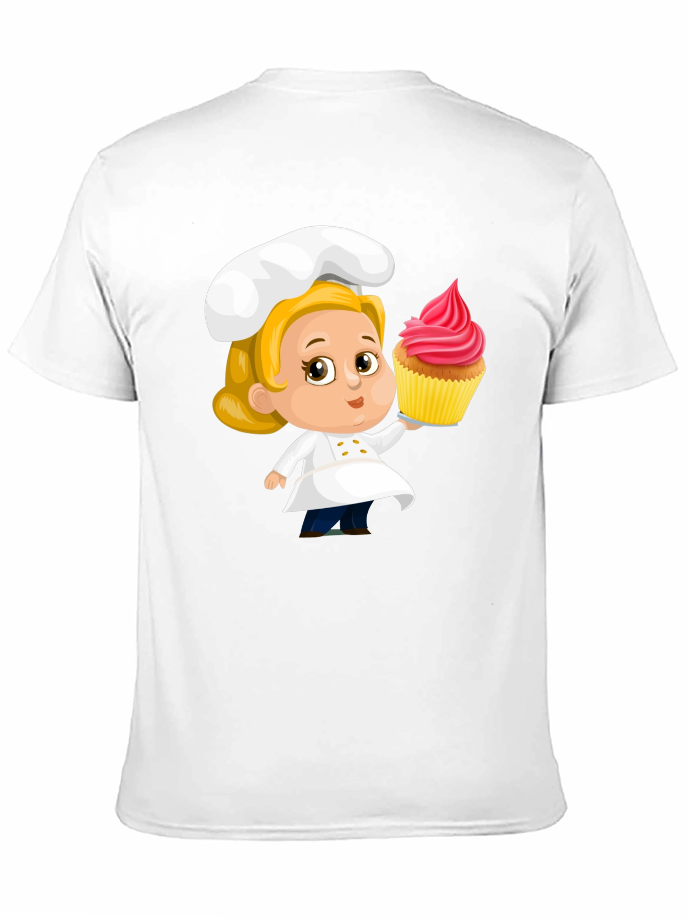 Chef Cupcake Cartoon T-Shirt - Cute & Fun Design