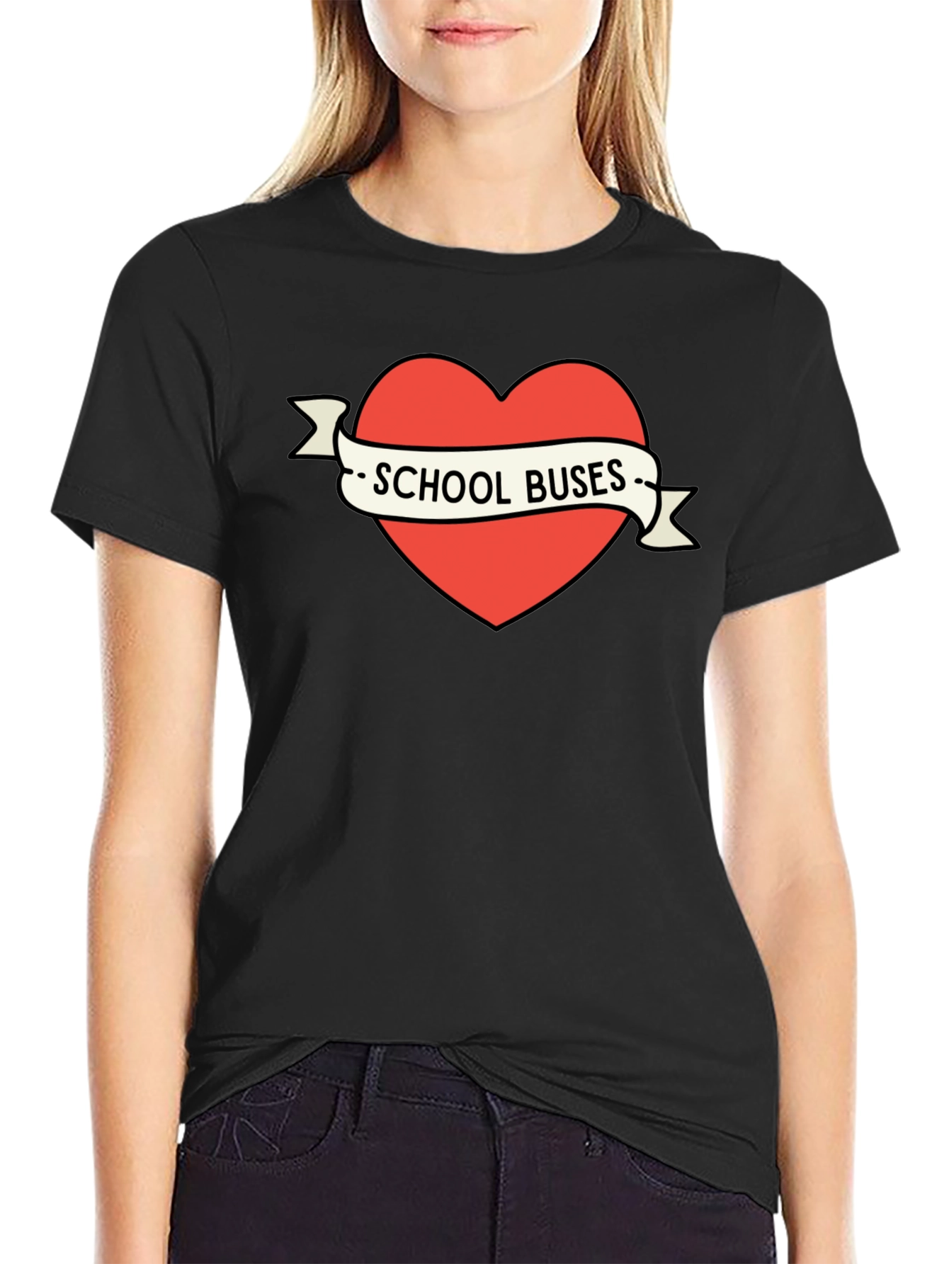 School Buses Heart T-Shirt