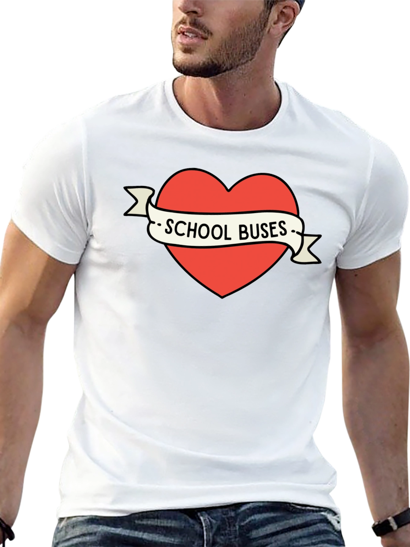School Buses Heart T-Shirt