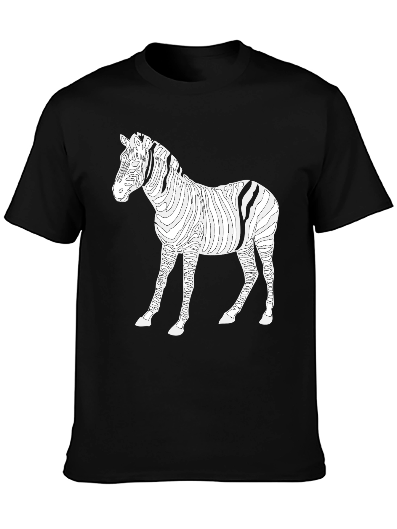 Zebra Striped Graphic Tee - Mens Black Shirt
