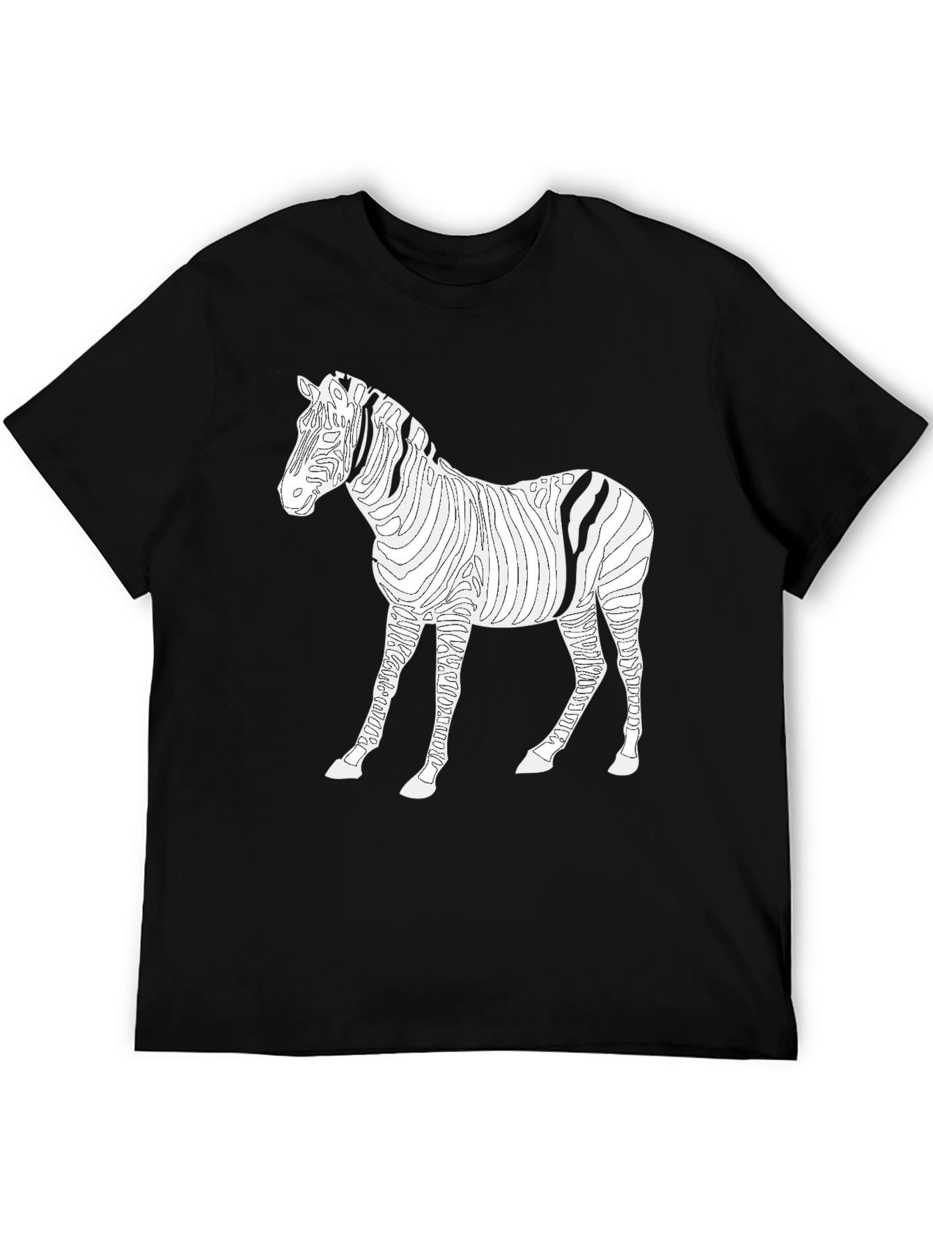 Zebra Striped Graphic Tee - Mens Black Shirt
