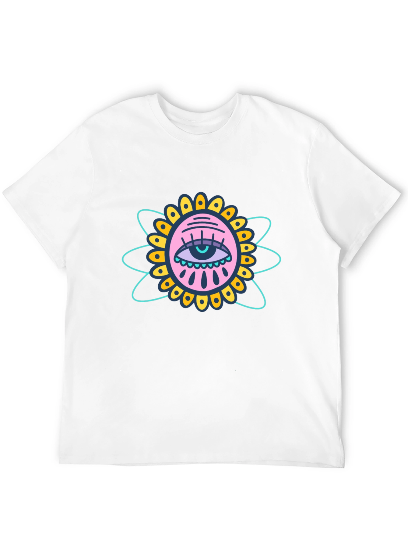 Eye Flower Graphic Black T-Shirt