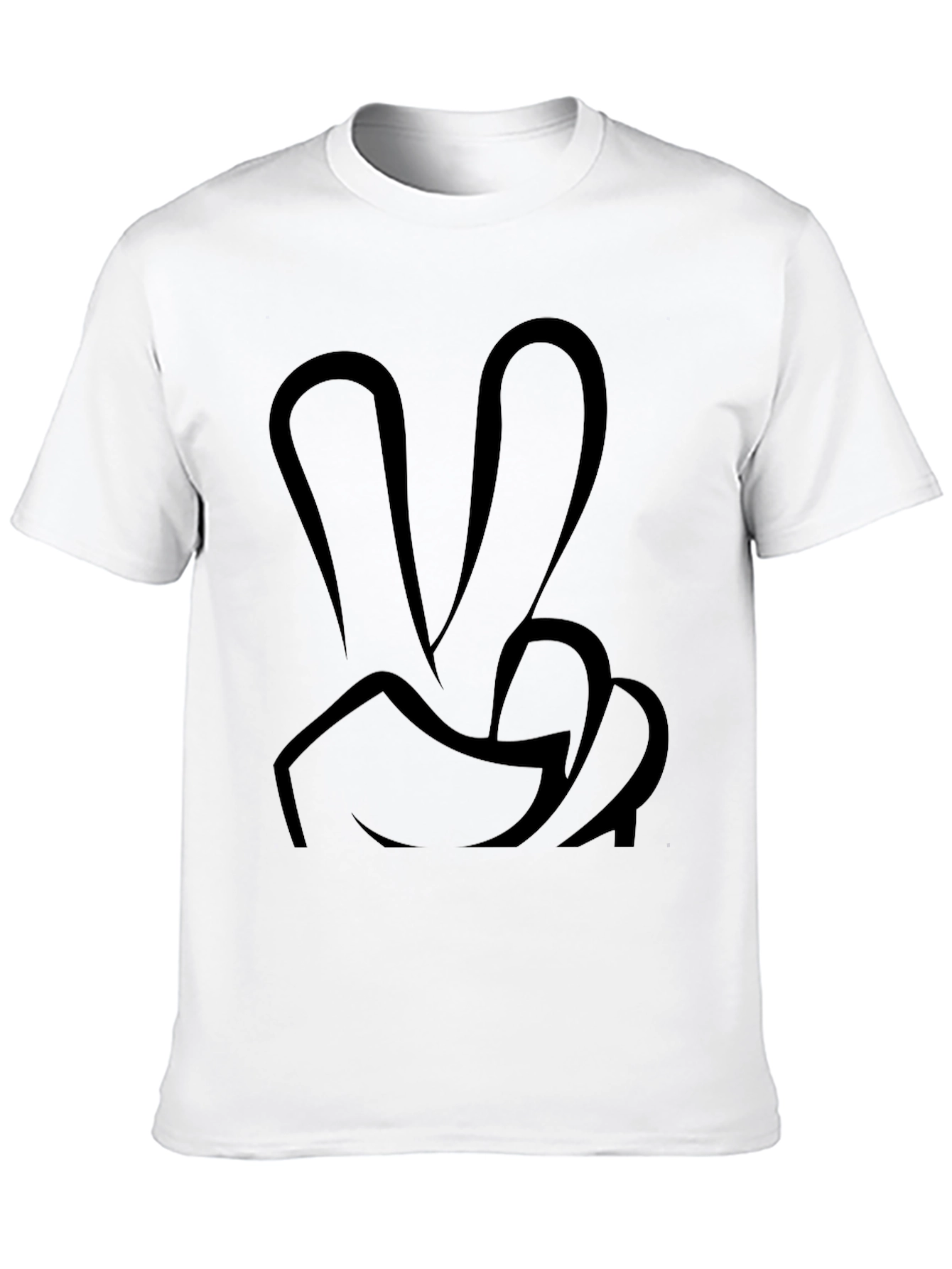 Peace Sign Graphic Black T-Shirt