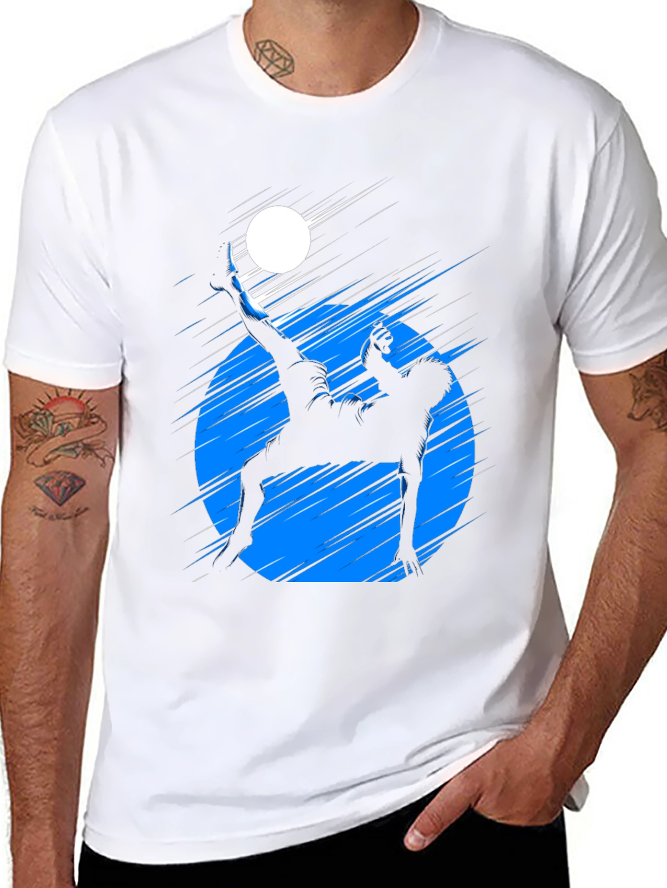 Black Graphic Tee - Soccer Bicycle Kick