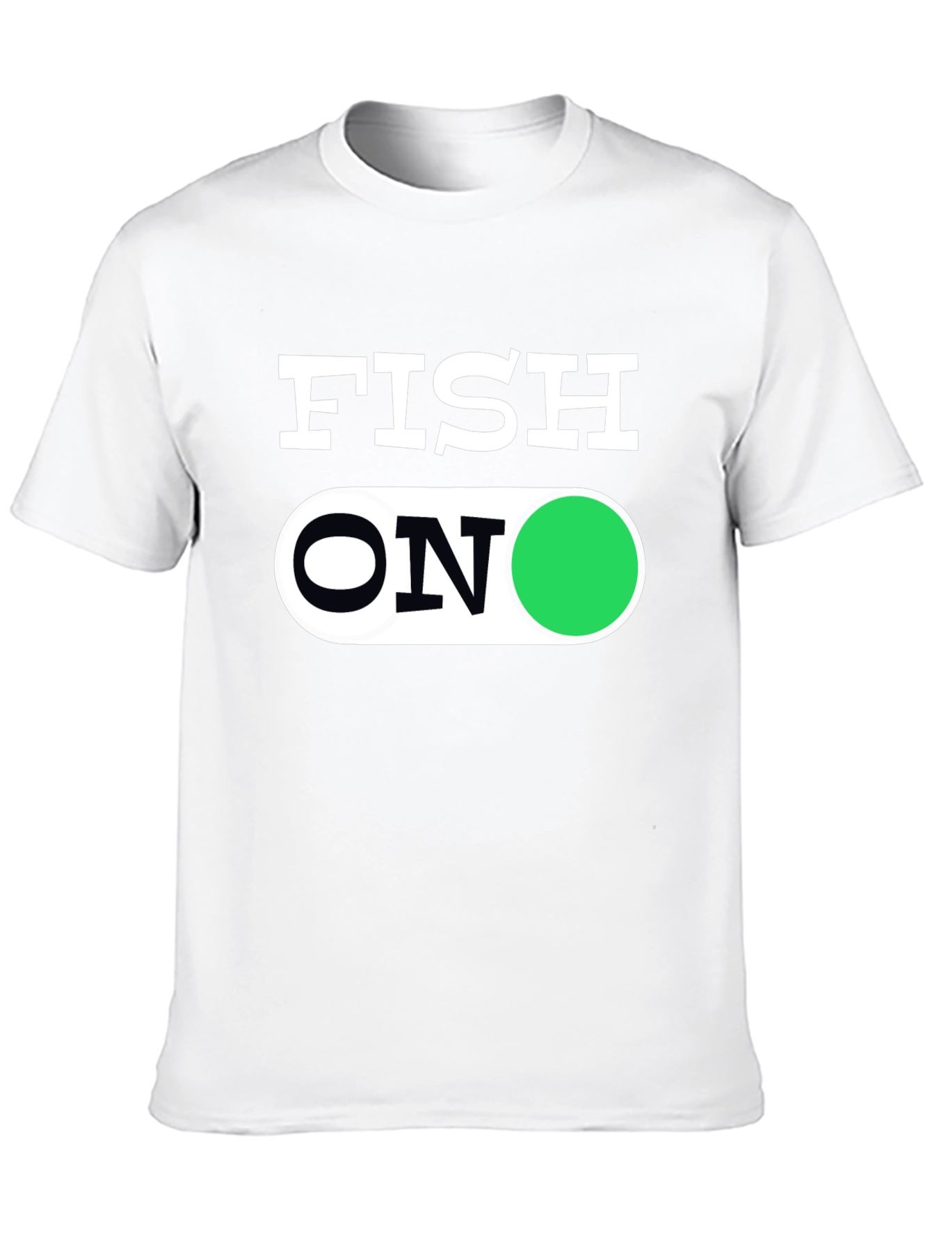 Fish On Graphic Tee - Black Cotton T-Shirt