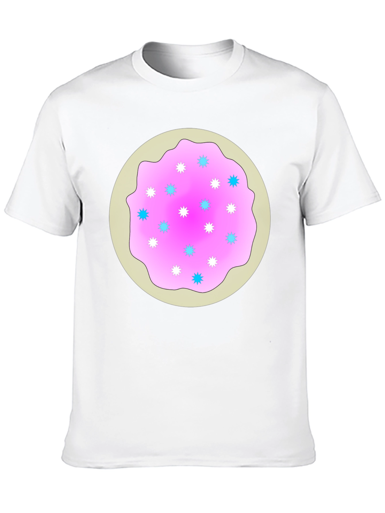 Sweet Donut Design Black T-Shirt