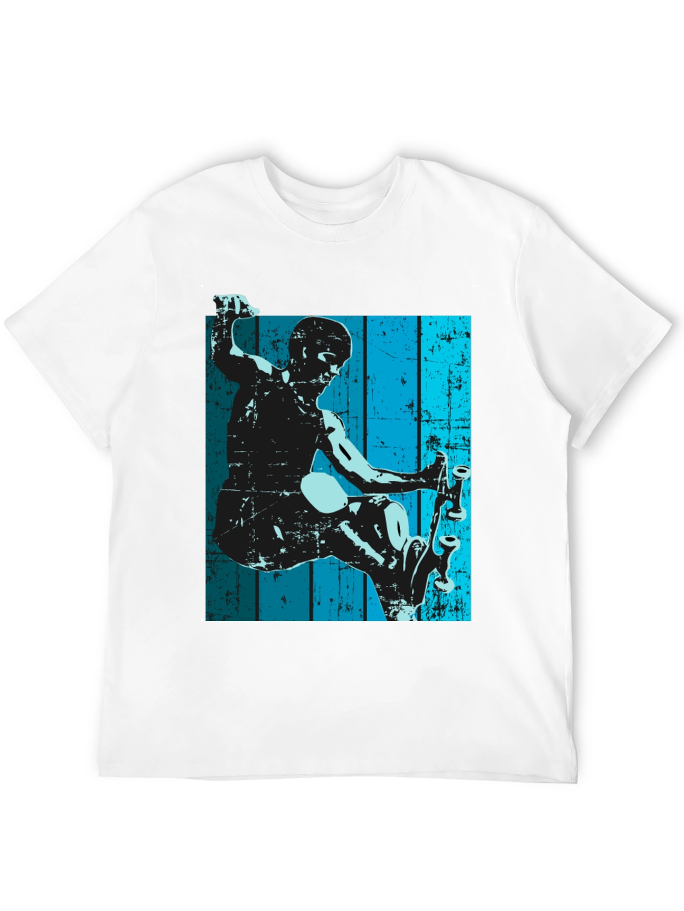 Skateboarder Graphic Tee - Retro Style Black T-Shirt