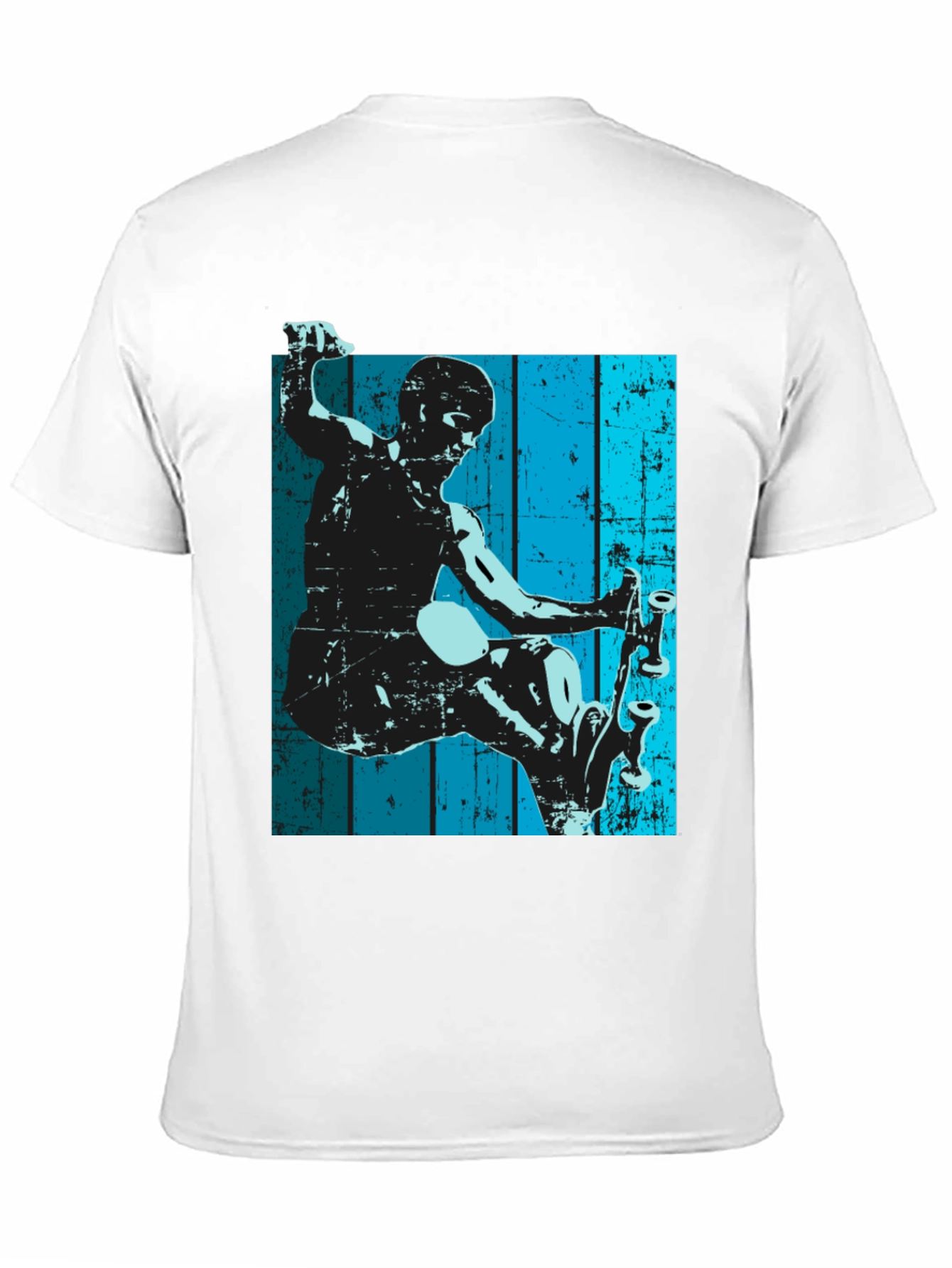 Skateboarder Graphic Tee - Retro Style Black T-Shirt