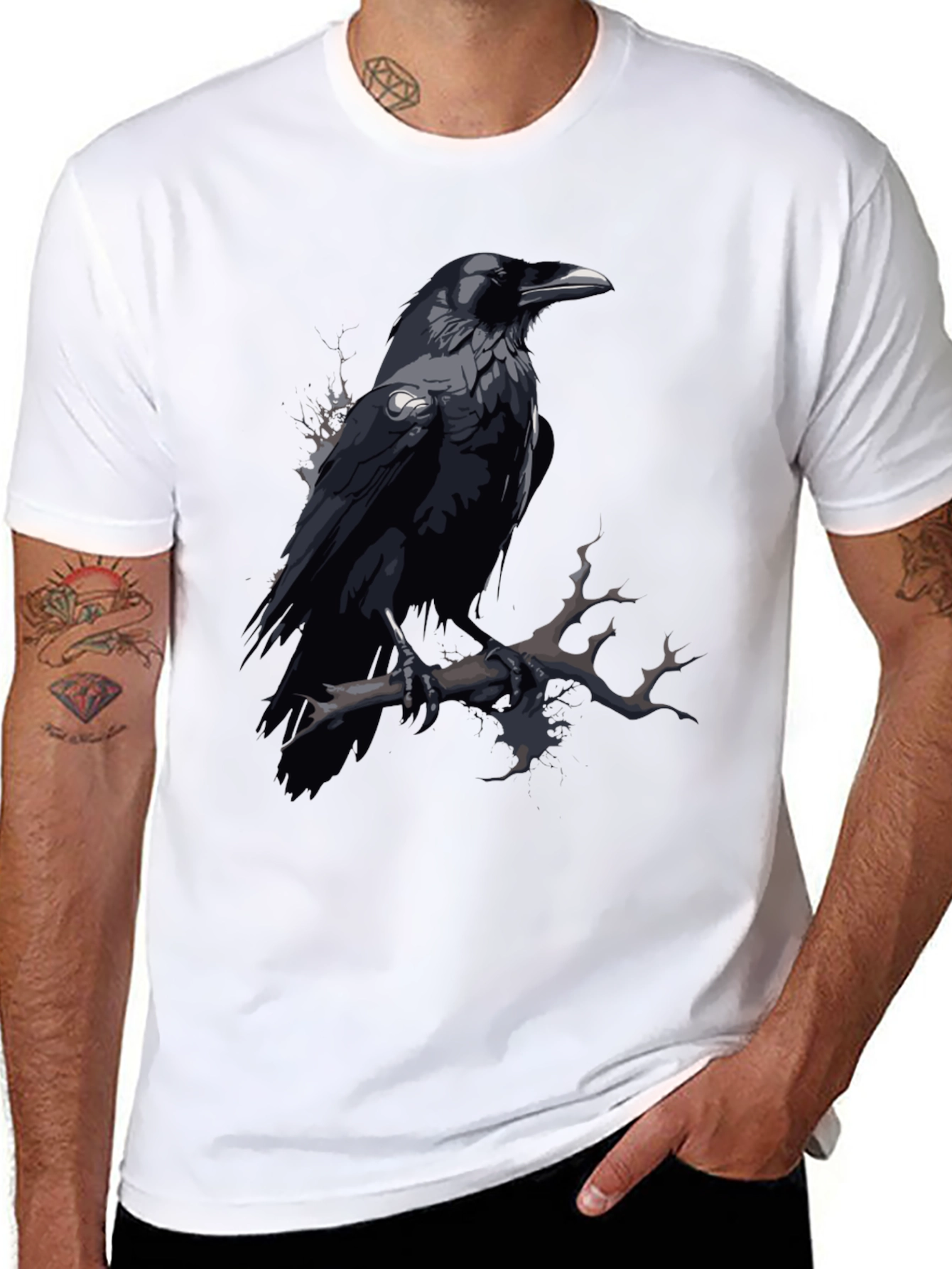 Raven Graphic Tee - Mens Black T-Shirt