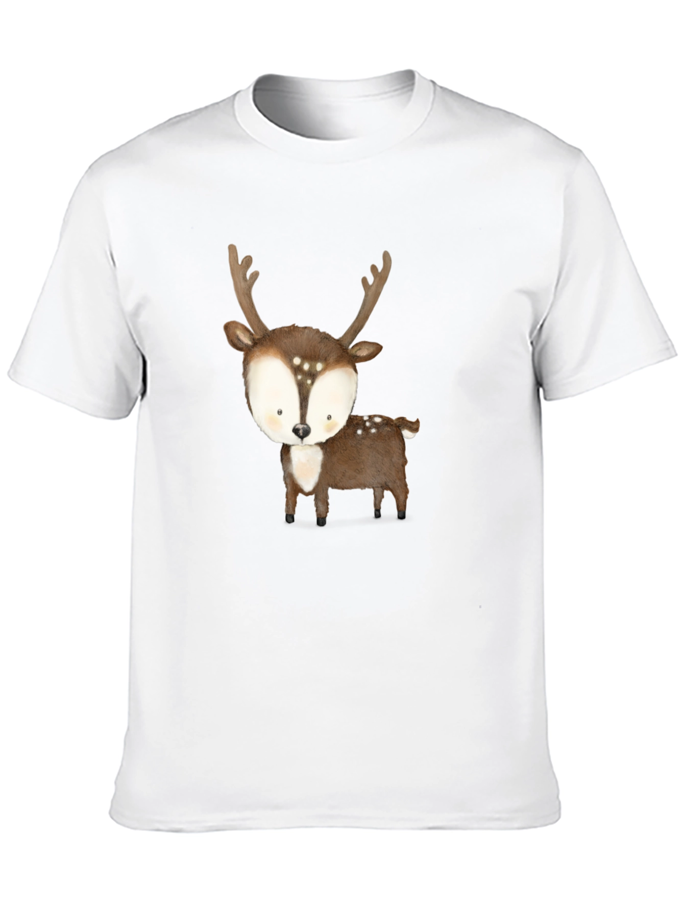 Cute Deer Graphic Tee - Black Casual Shirt