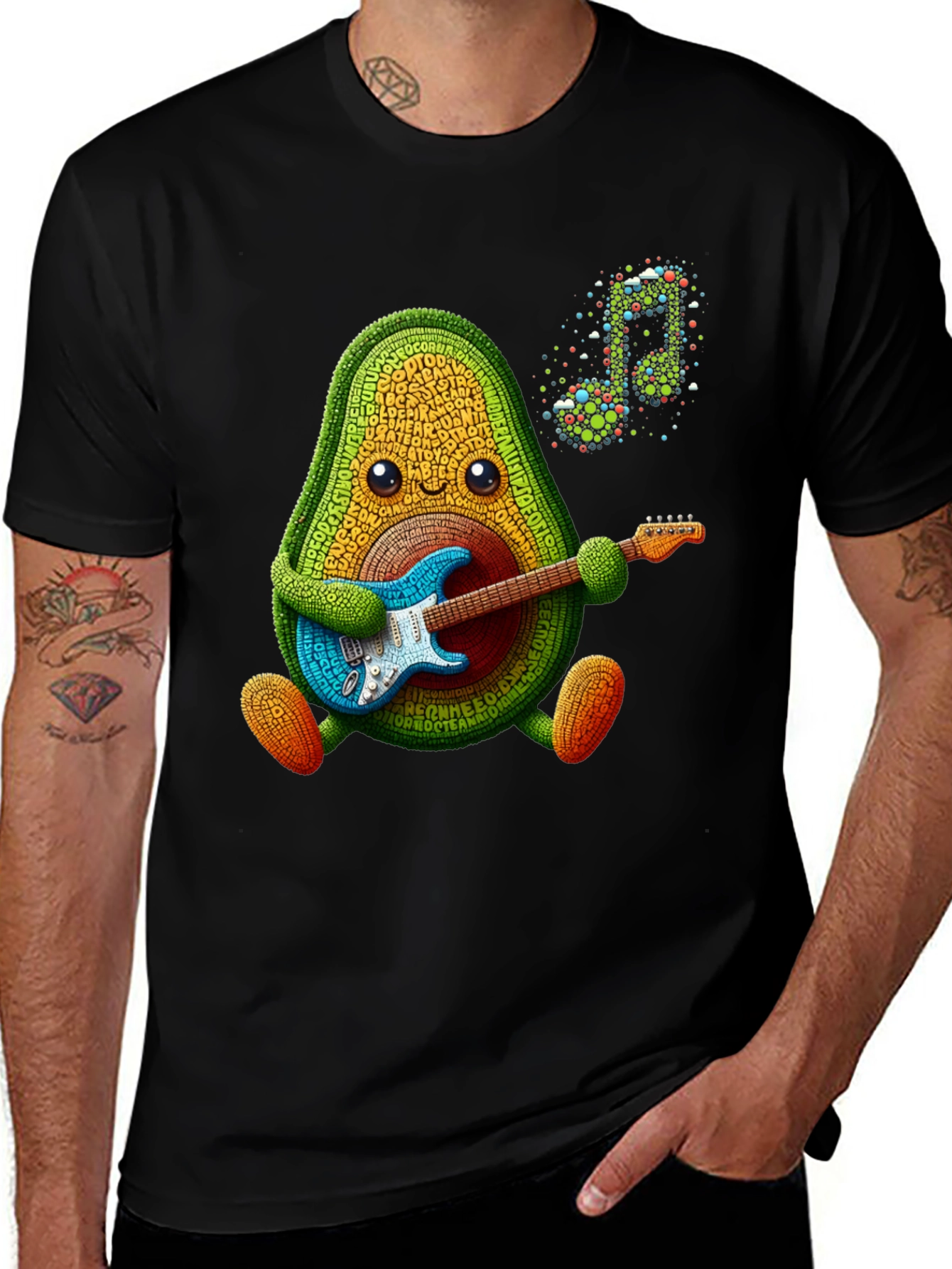 Avocado Guitarist T-Shirt - Music Lover Tee