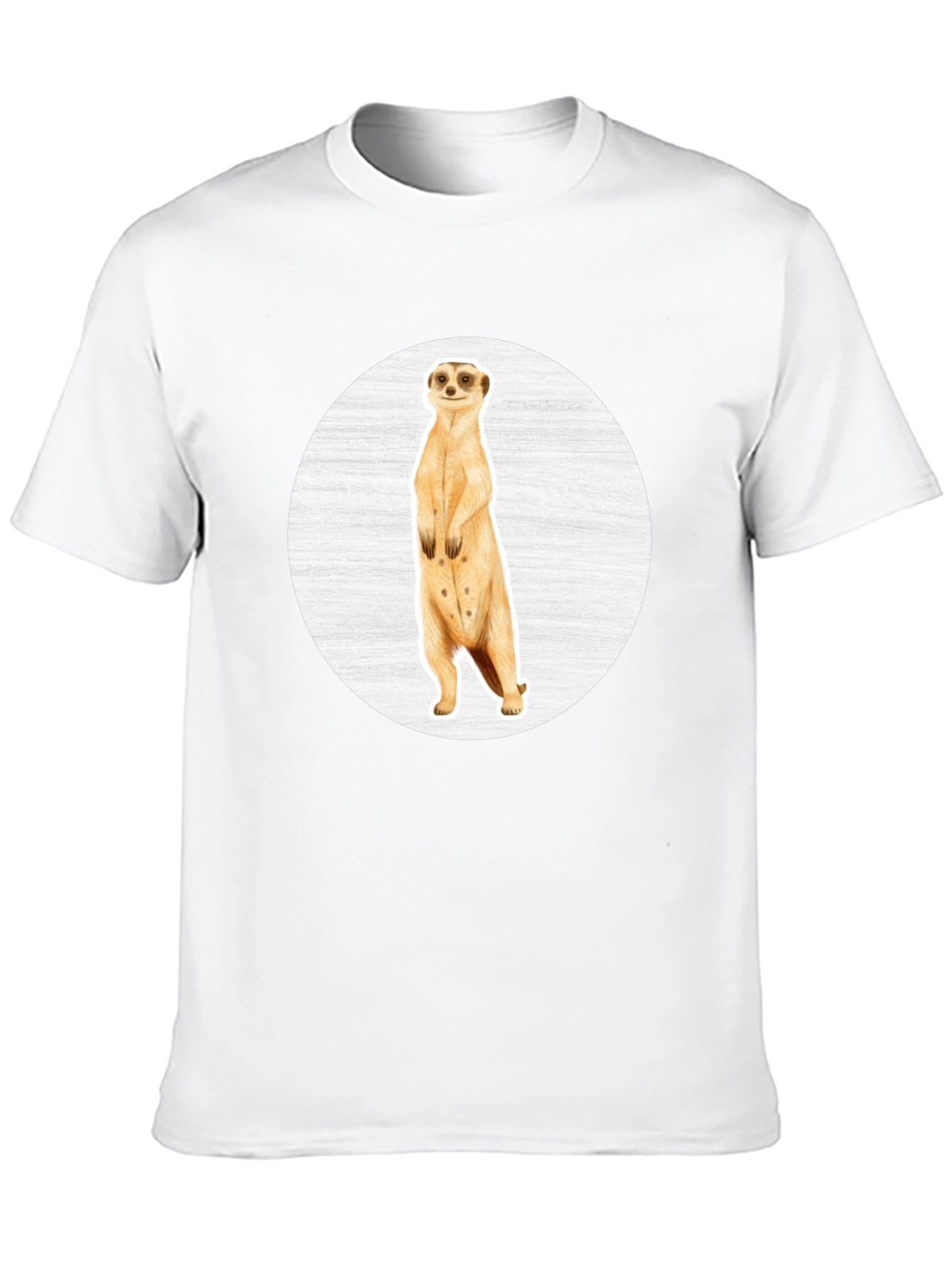 Meerkat Graphic Tee - Black Cotton Crew Neck