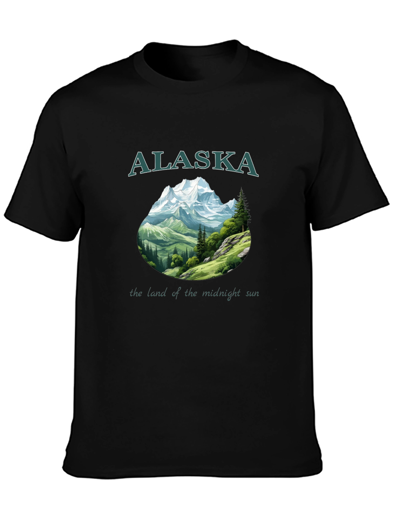 Alaska Mountain Graphic Black T-Shirt