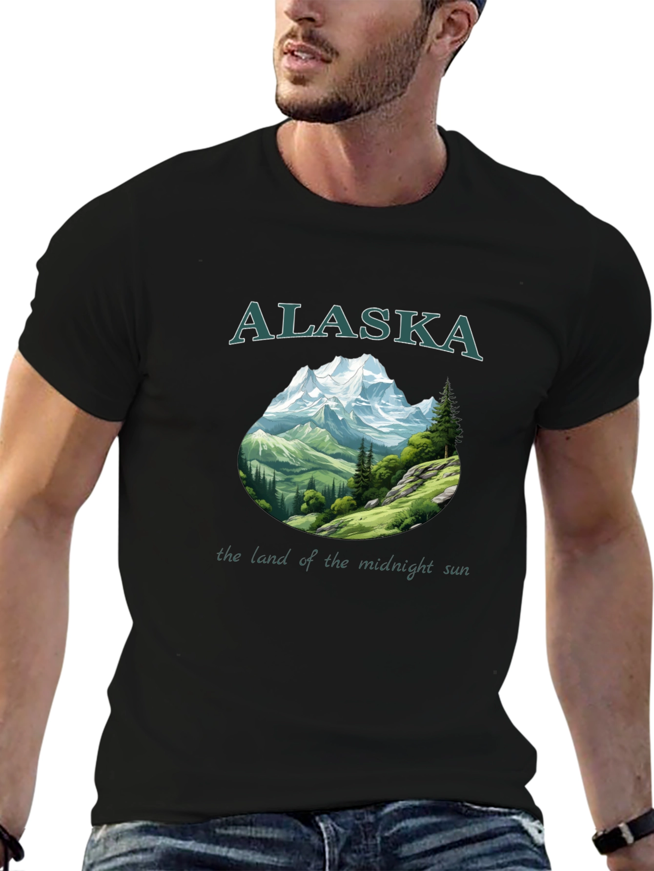 Alaska Mountain Graphic Black T-Shirt
