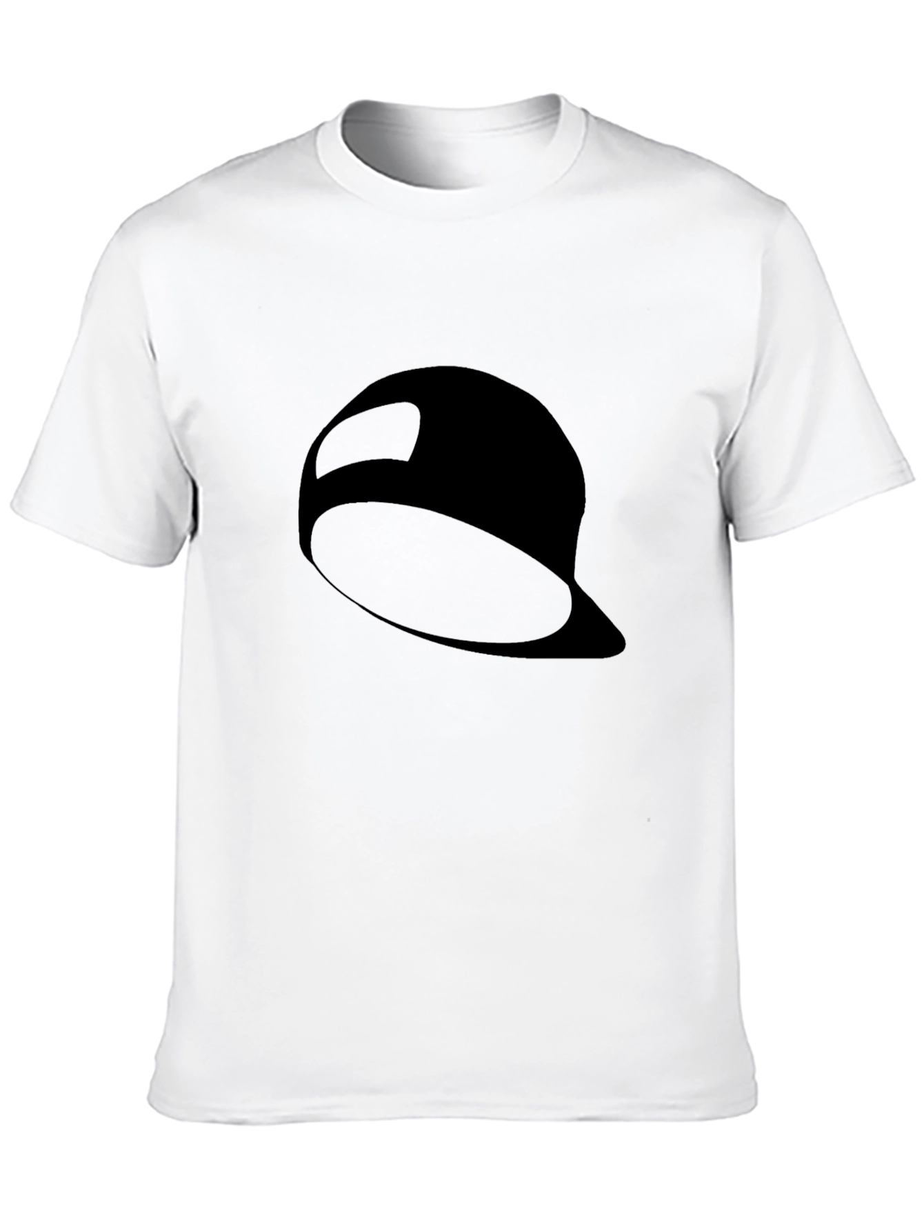 Black T-Shirt with Hat Graphic
