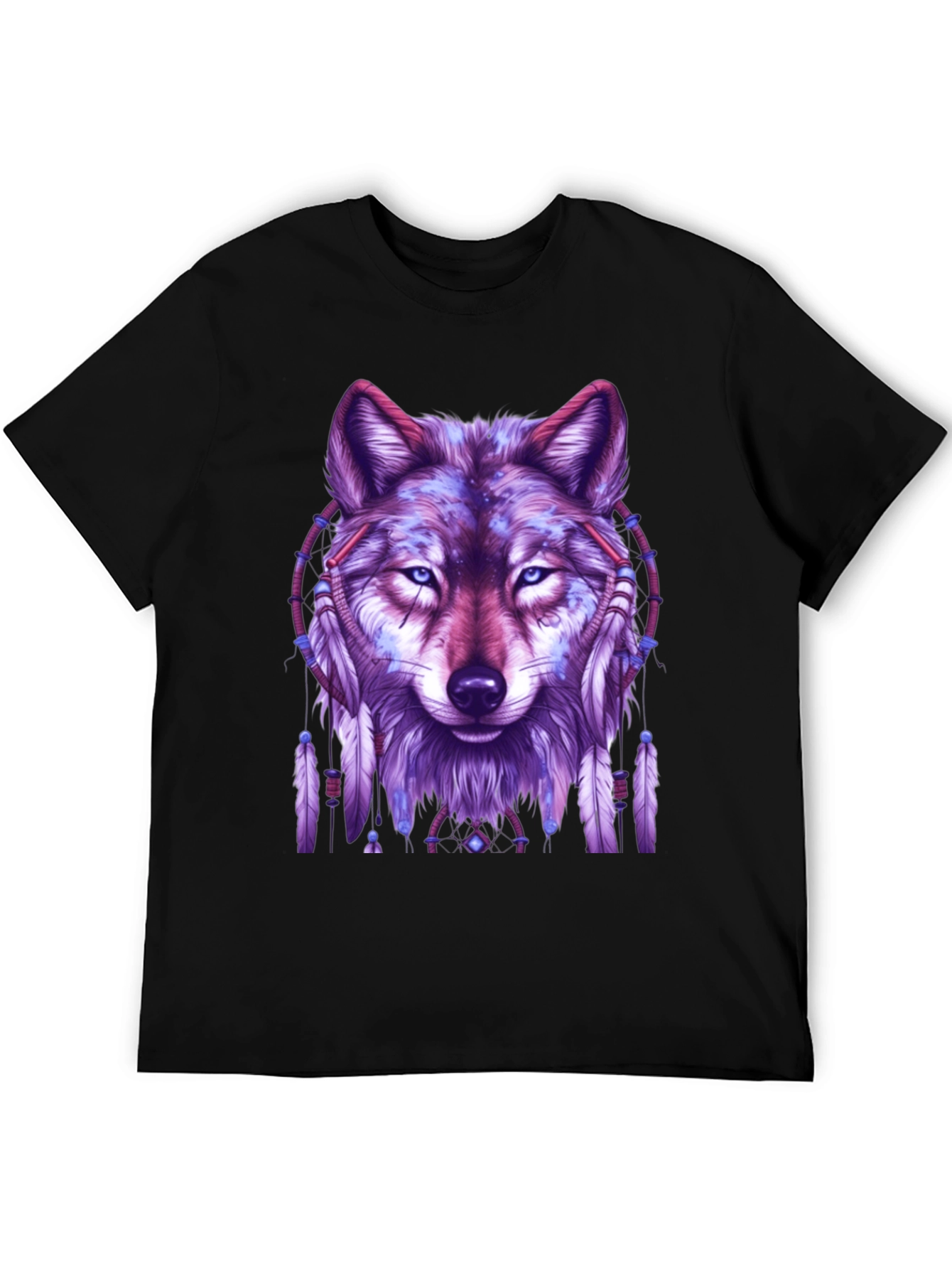 Wolf Dreamcatcher Graphic Tee - Black