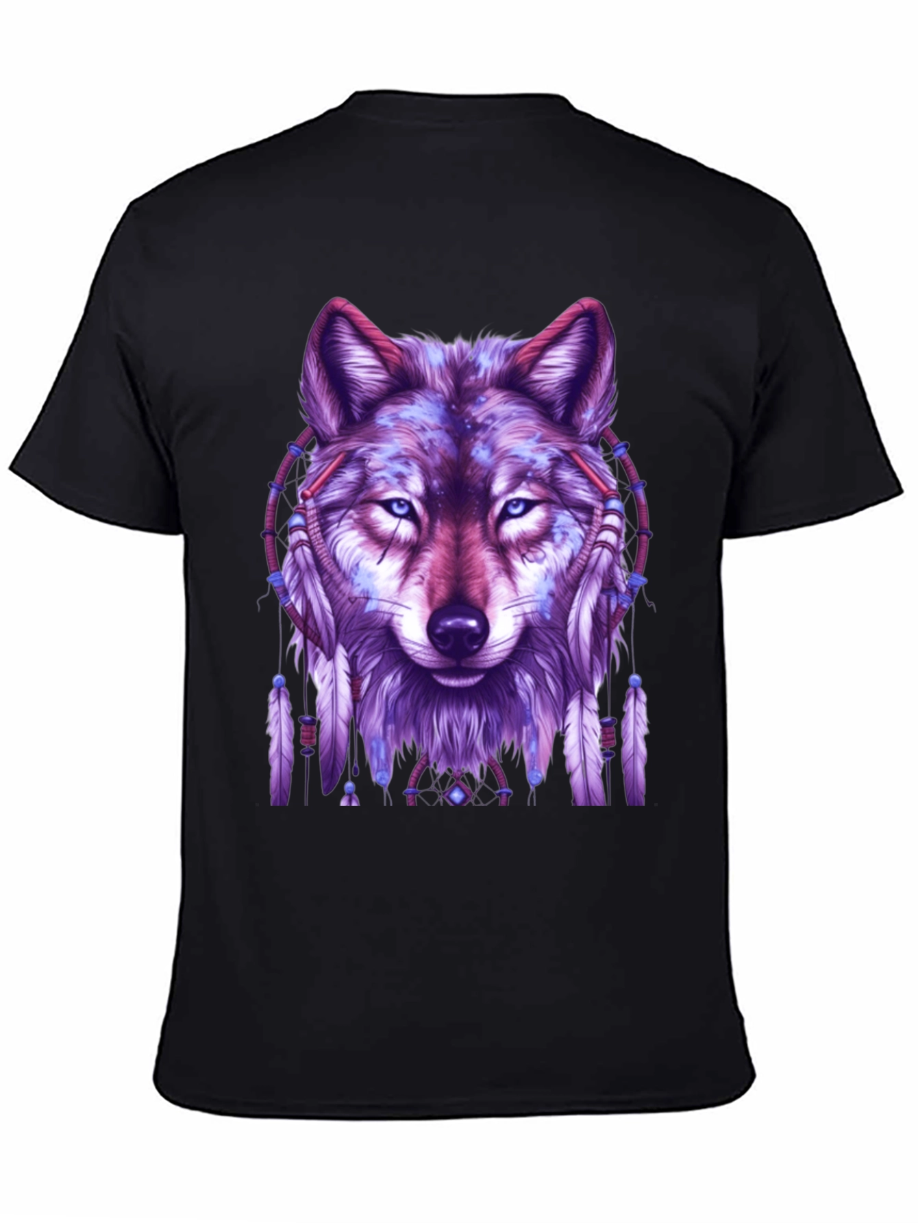 Wolf Dreamcatcher Graphic Tee - Black