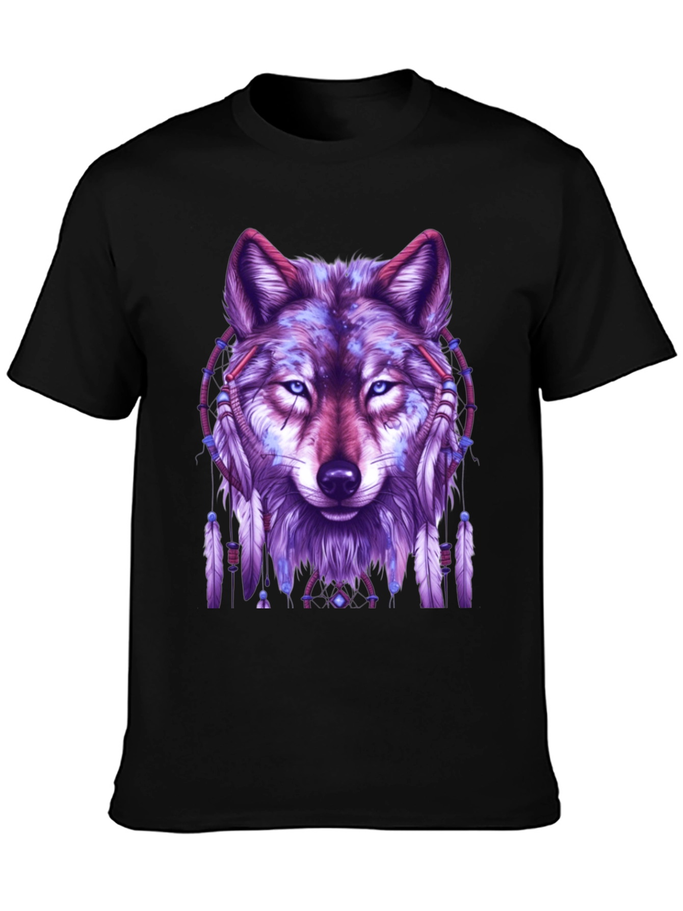 Wolf Dreamcatcher Graphic Tee - Black