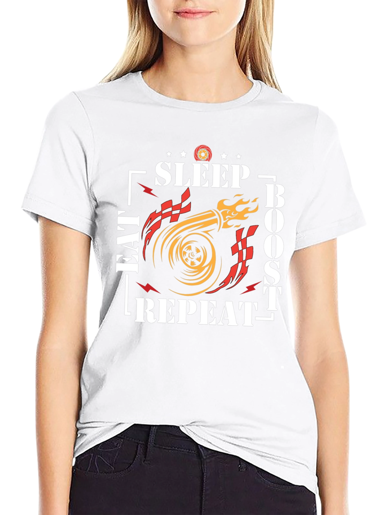Sleep Eat Boost Repeat Black T-Shirt