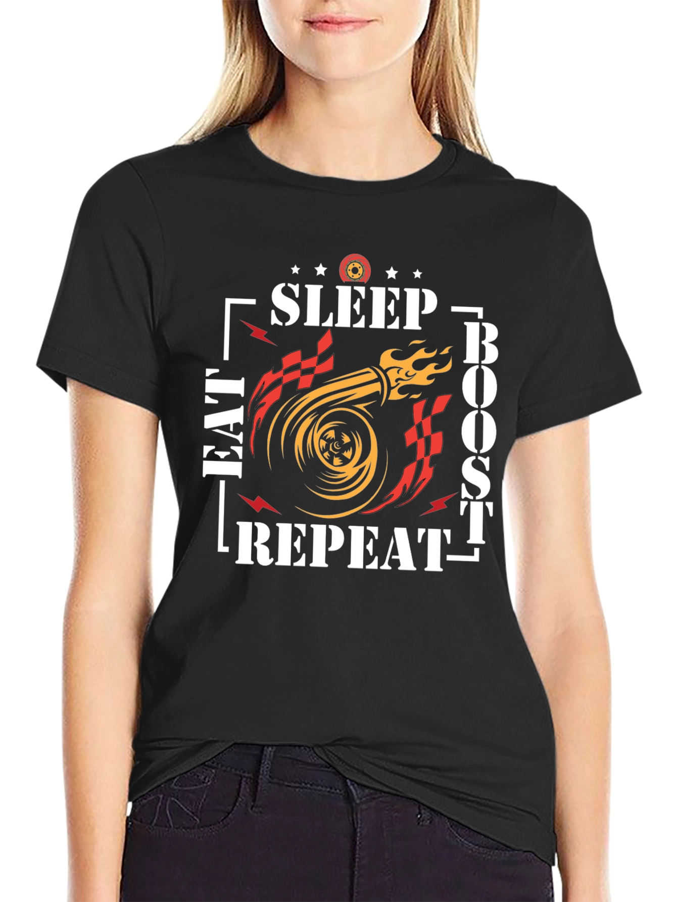 Sleep Eat Boost Repeat Black T-Shirt