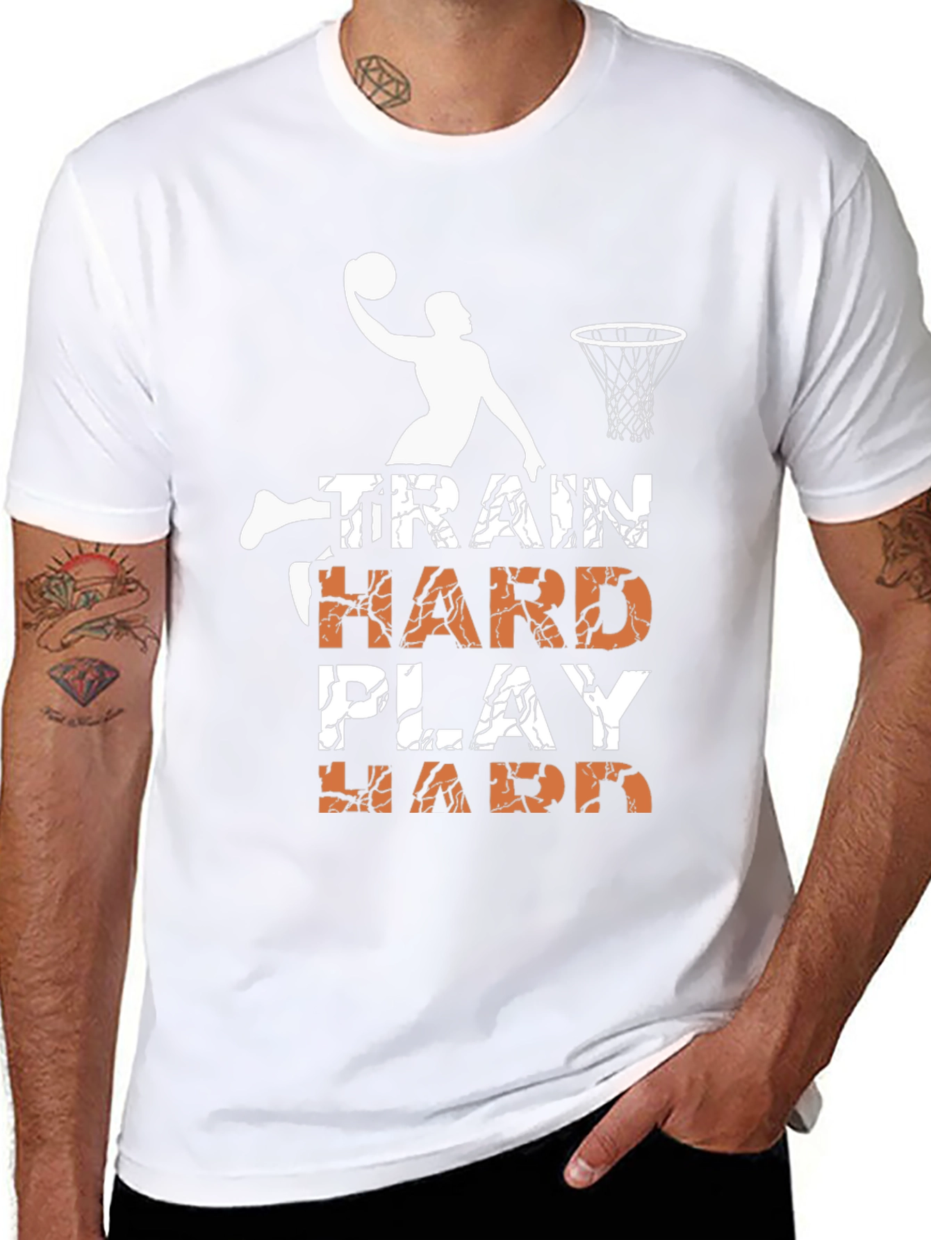 Train Hard Play Hard Basketball Graphic Tee