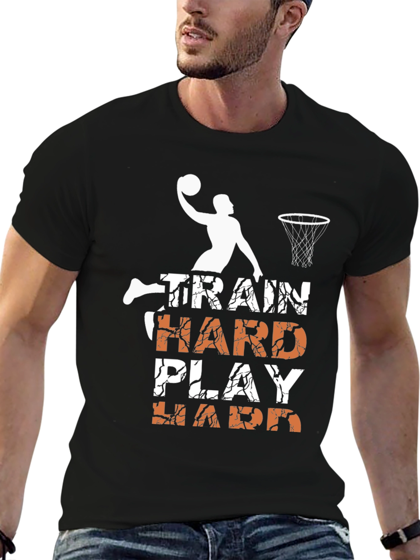 Train Hard Play Hard Basketball Graphic Tee