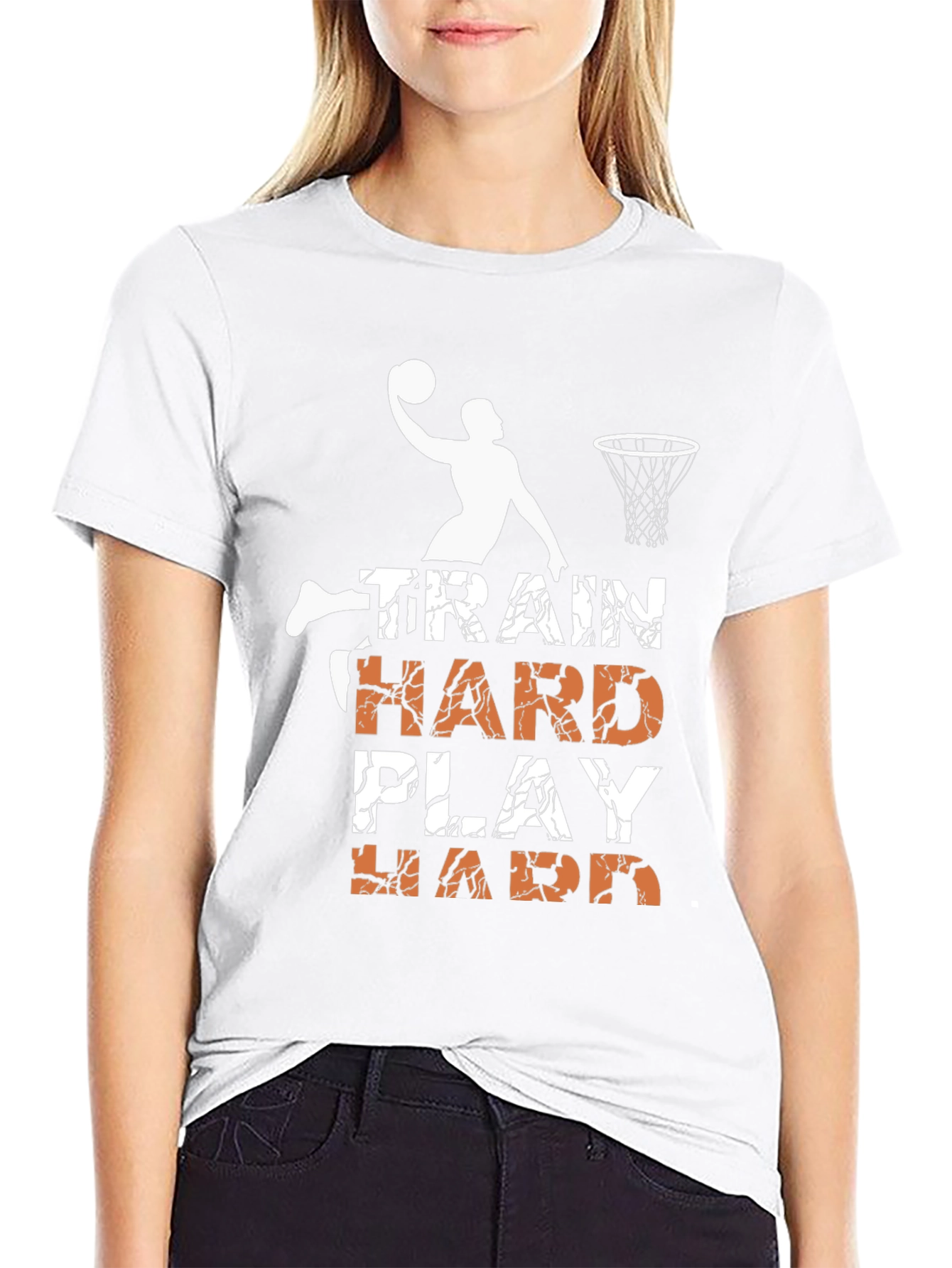Train Hard Play Hard Basketball Graphic Tee