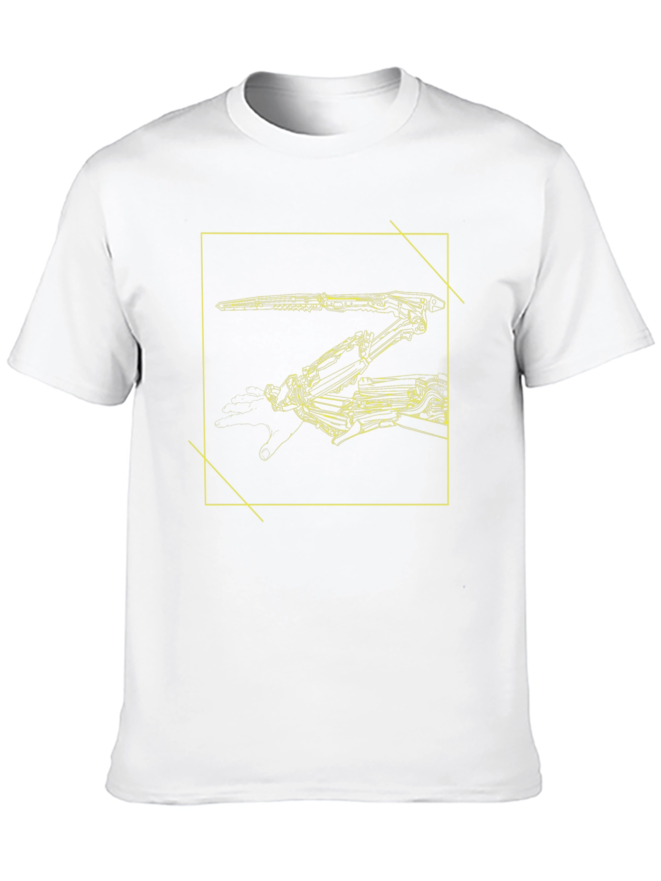 Futuristic Robot Arm Graphic Black Tee