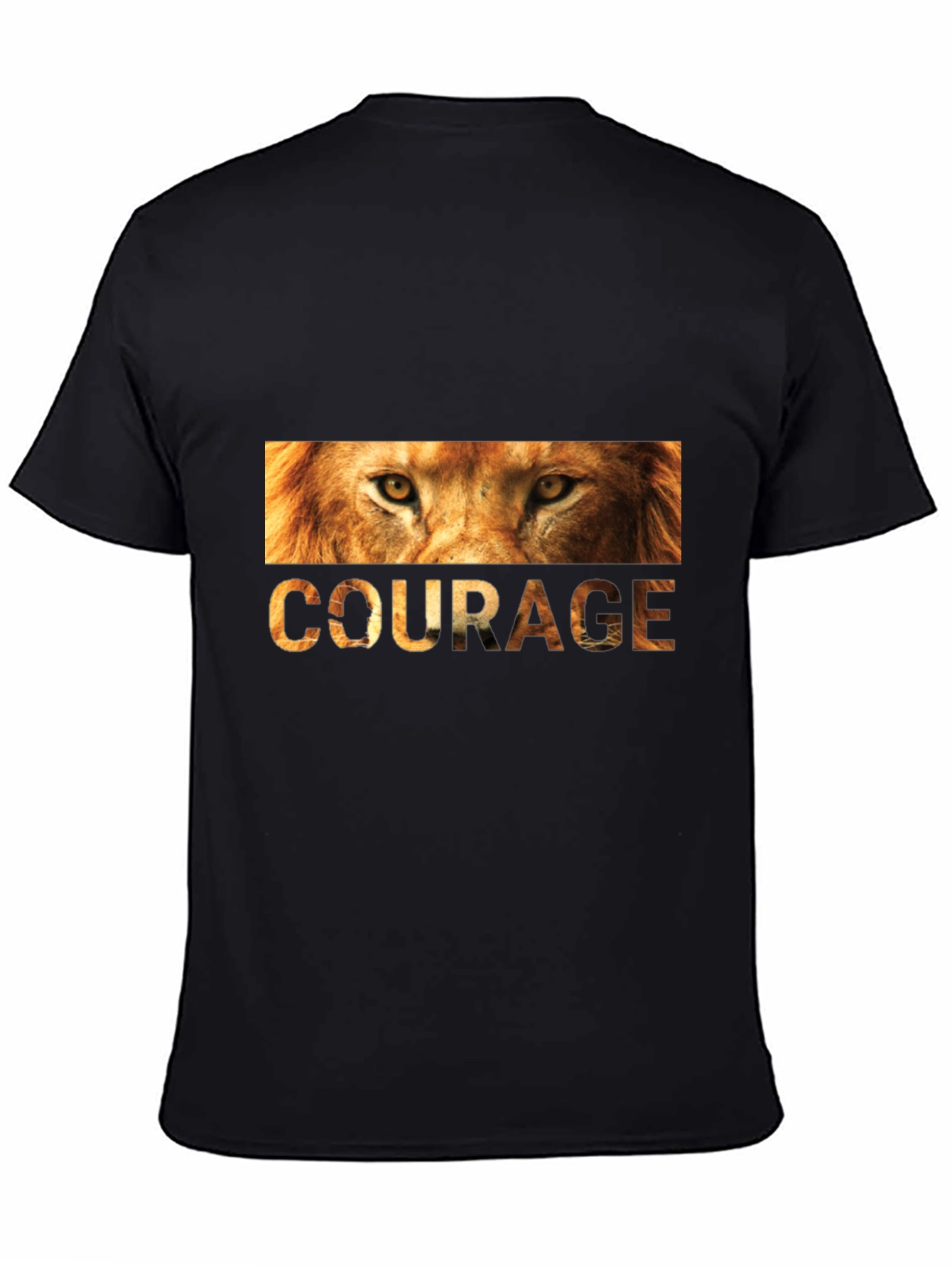Courage Lion Graphic Tee - Mens Black T-Shirt