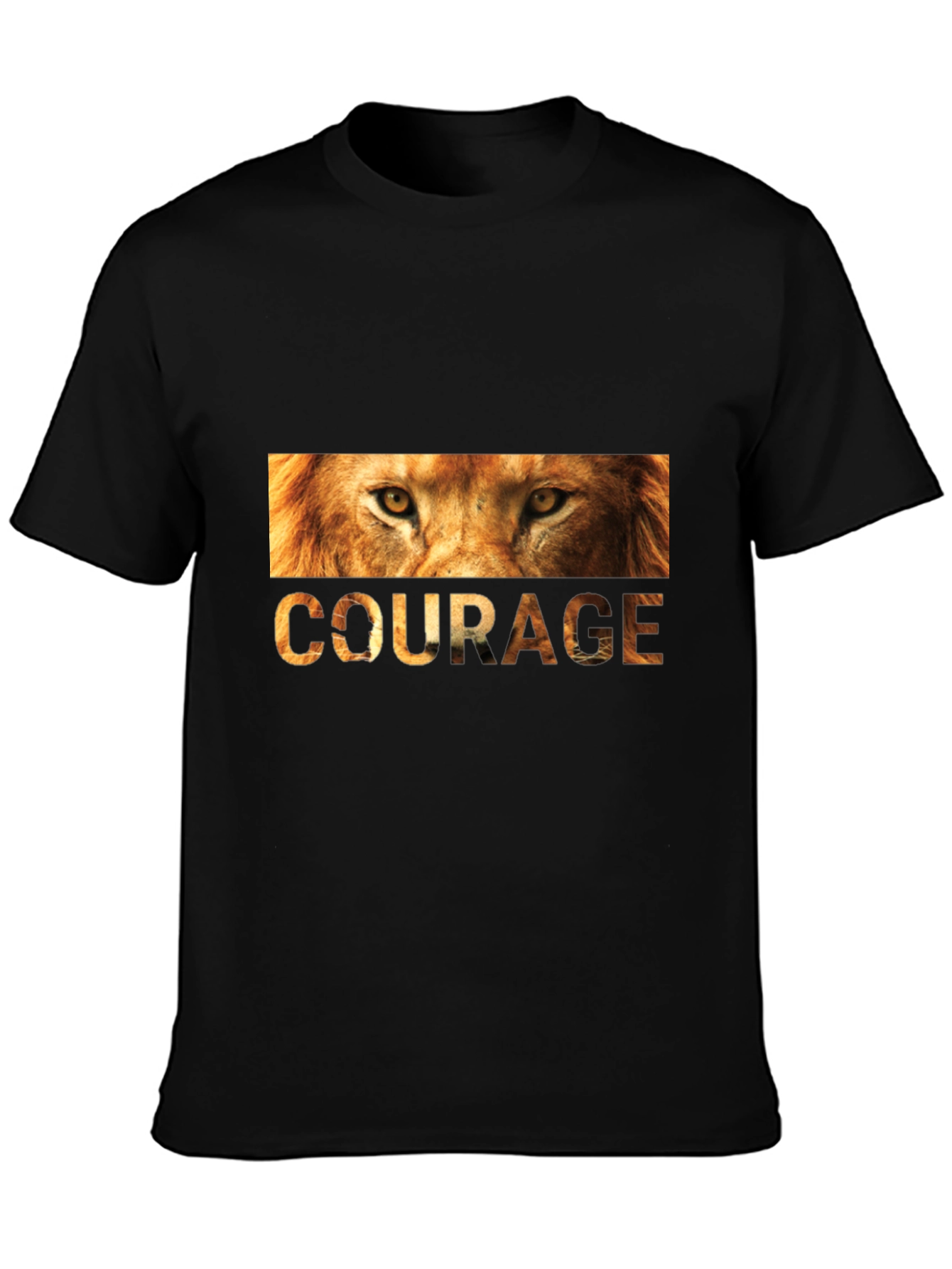 Courage Lion Graphic Tee - Mens Black T-Shirt