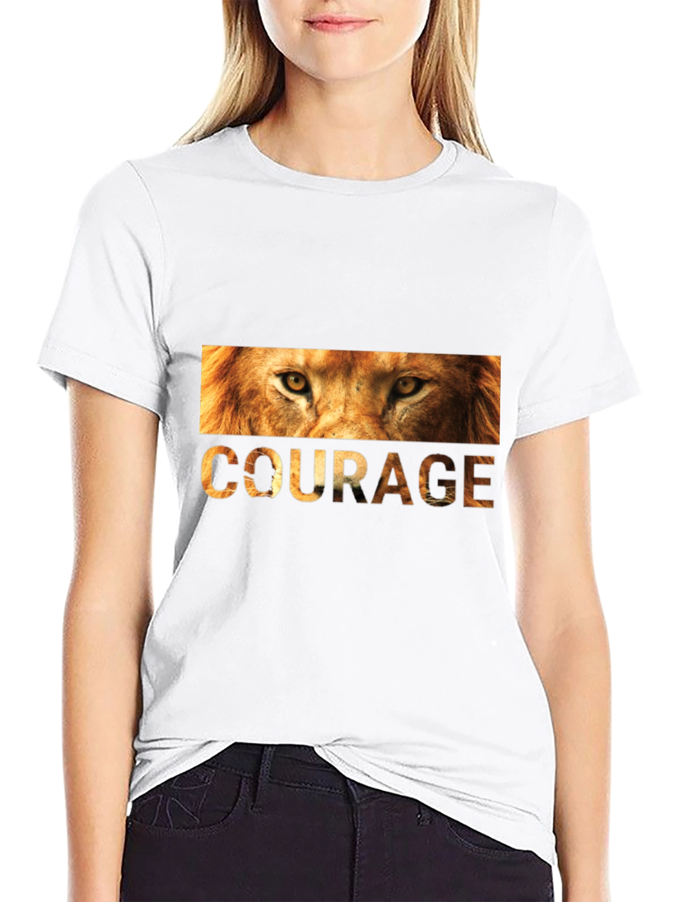 Courage Lion Graphic Tee - Mens Black T-Shirt