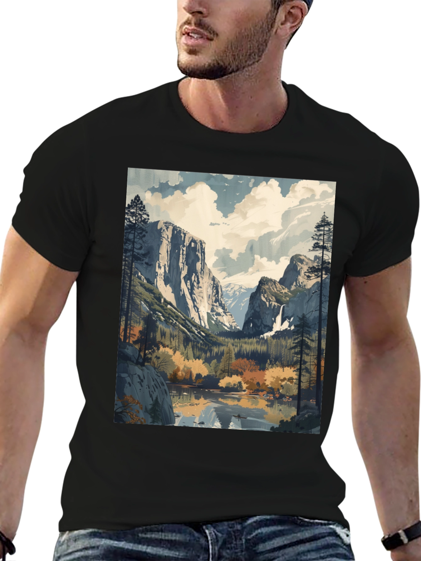 Yosemite Valley Landscape Graphic Tee