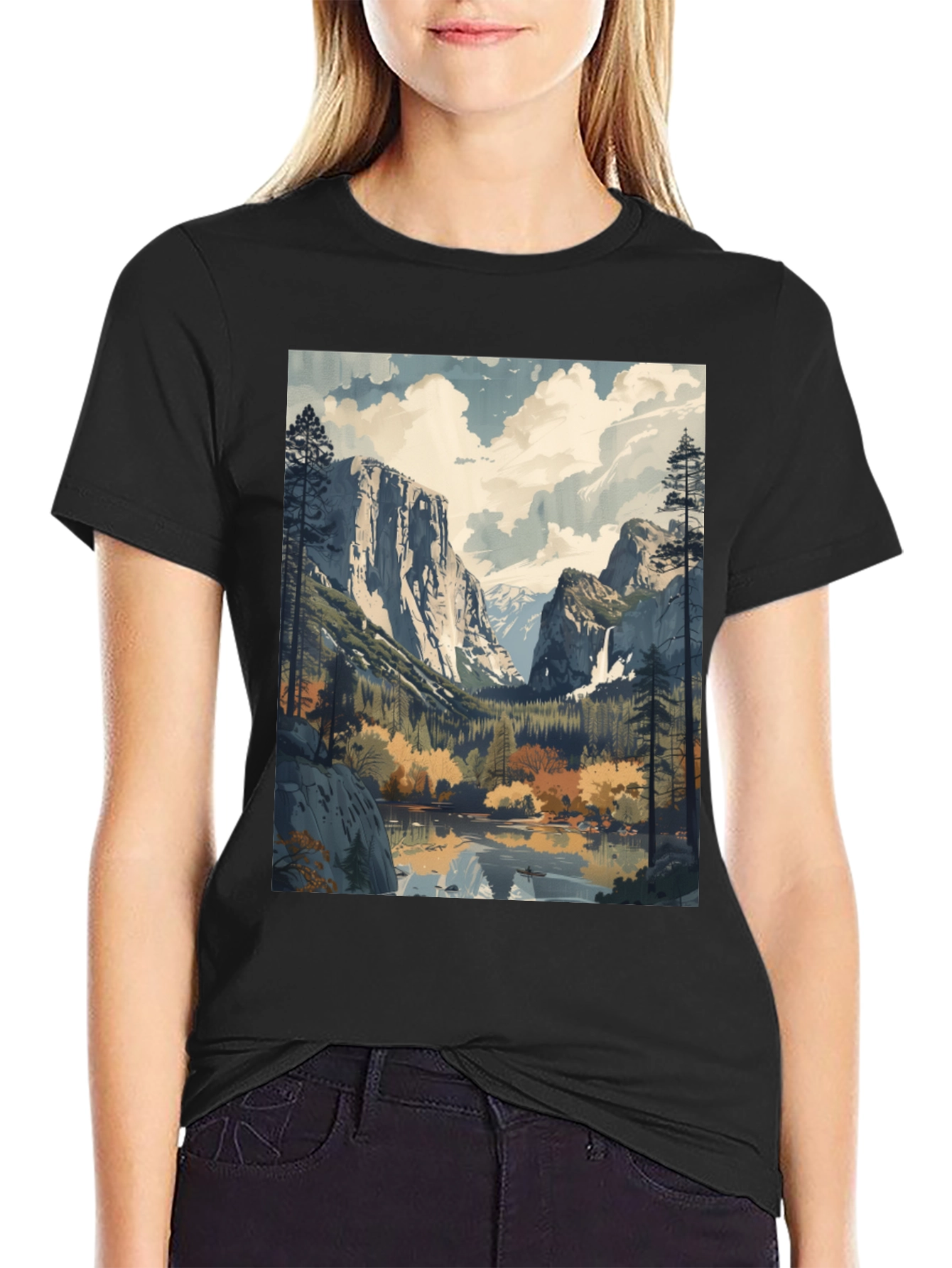 Yosemite Valley Landscape Graphic Tee