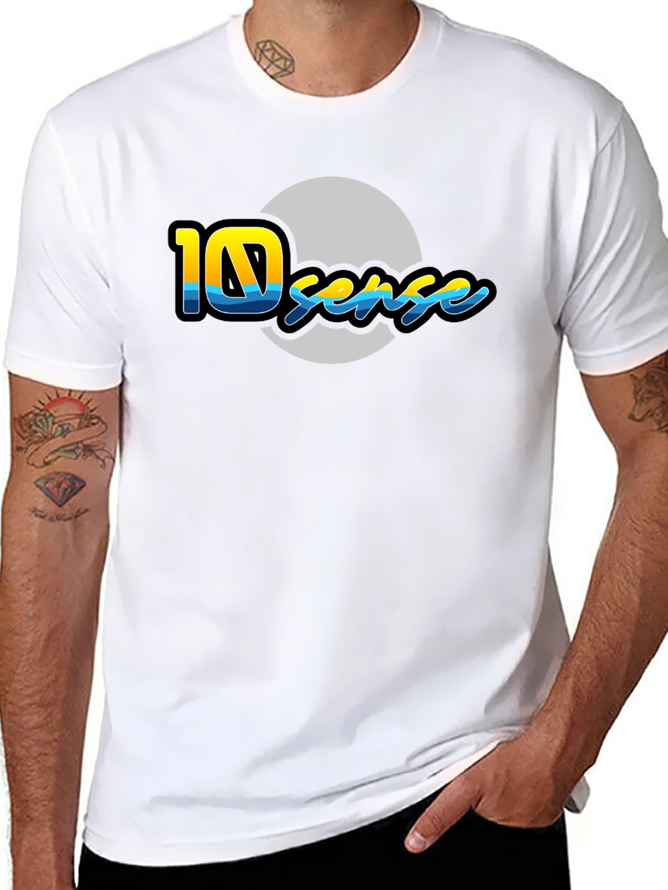 10 Sense Black T-Shirt - Unique Graphic Design