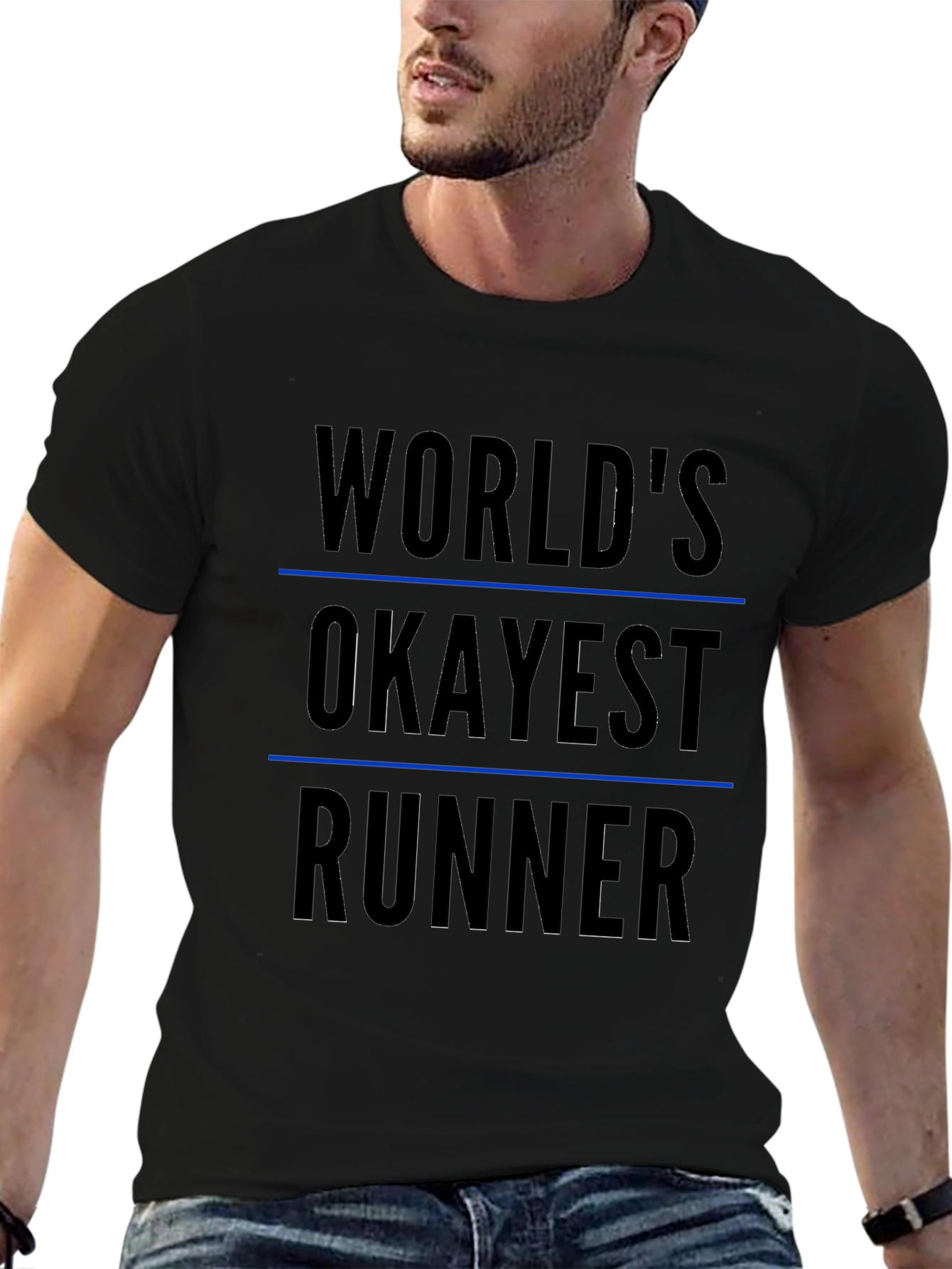 Worlds Okayest Runner Black T-Shirt