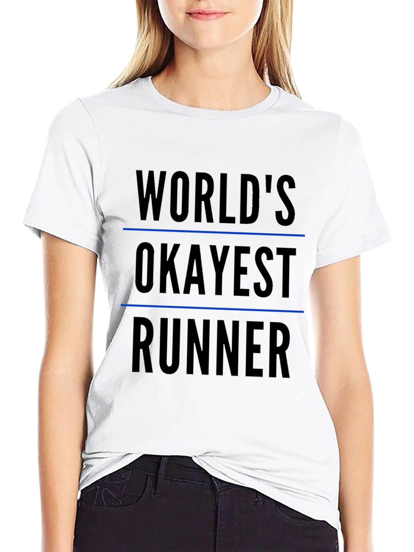 Worlds Okayest Runner Black T-Shirt