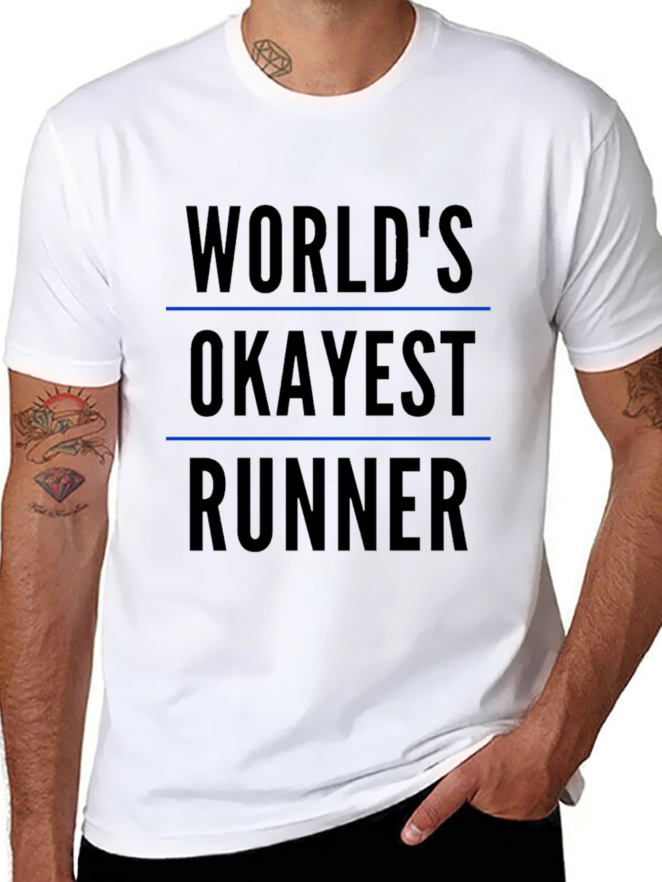 Worlds Okayest Runner Black T-Shirt