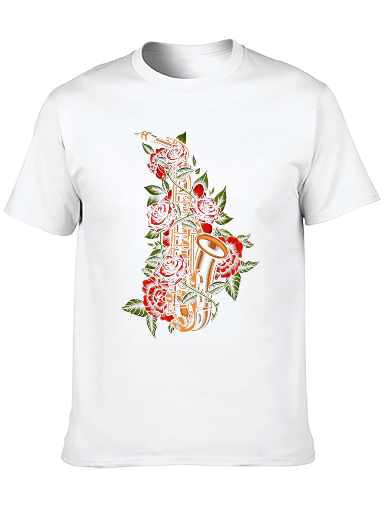 Saxophone Rose Graphic Tee