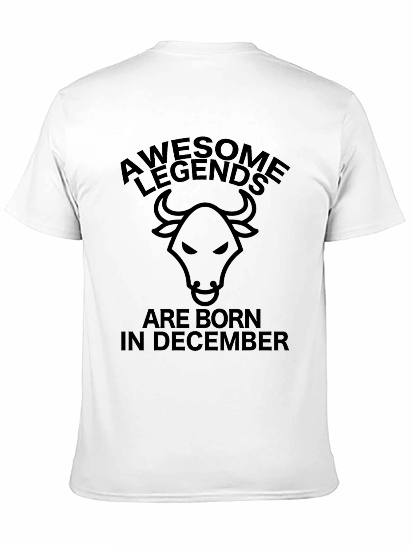 Awesome Legends Born in December Bull T-Shirt