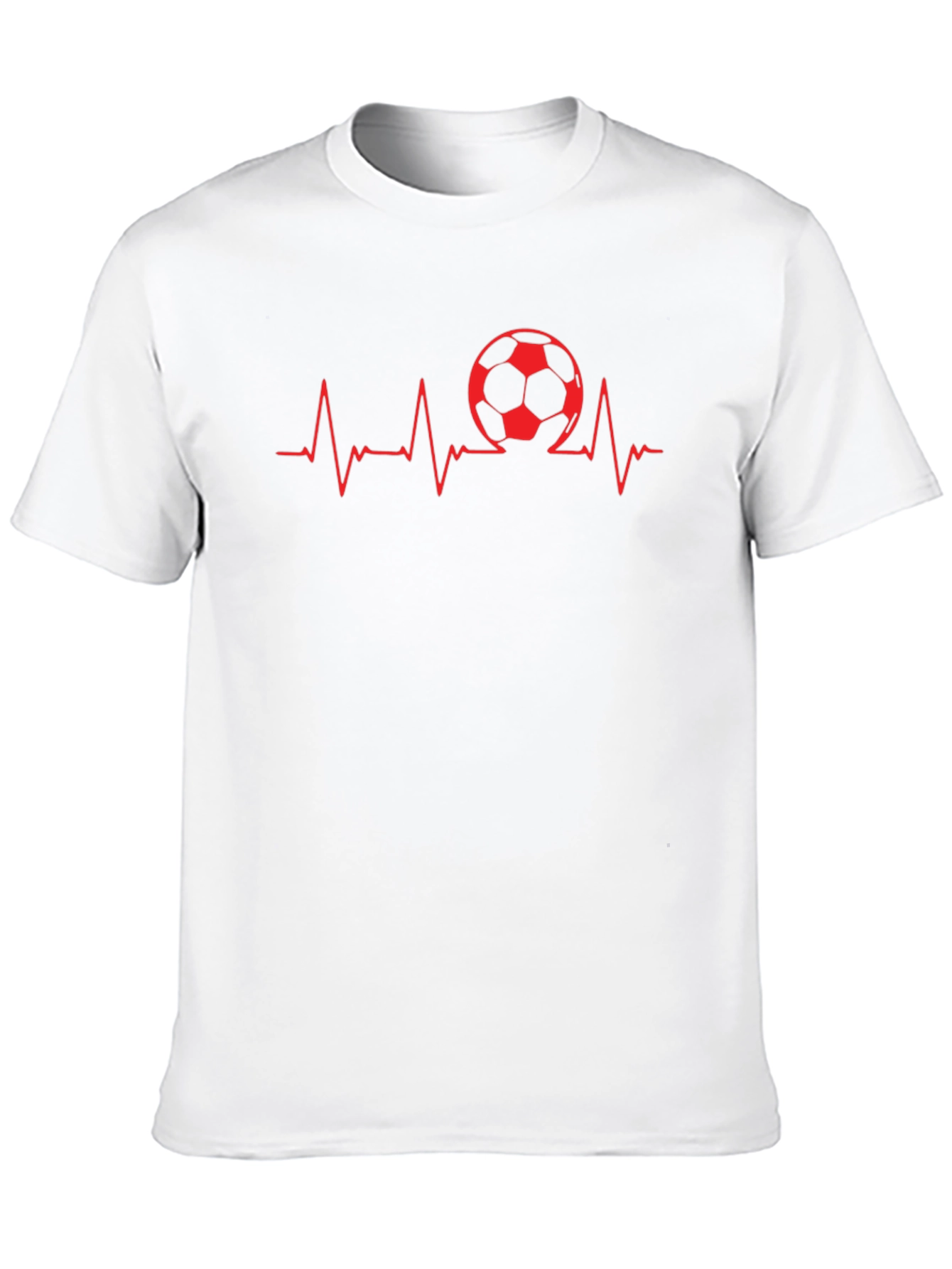 Soccer Heartbeat Graphic Tee - Black Cotton T-Shirt