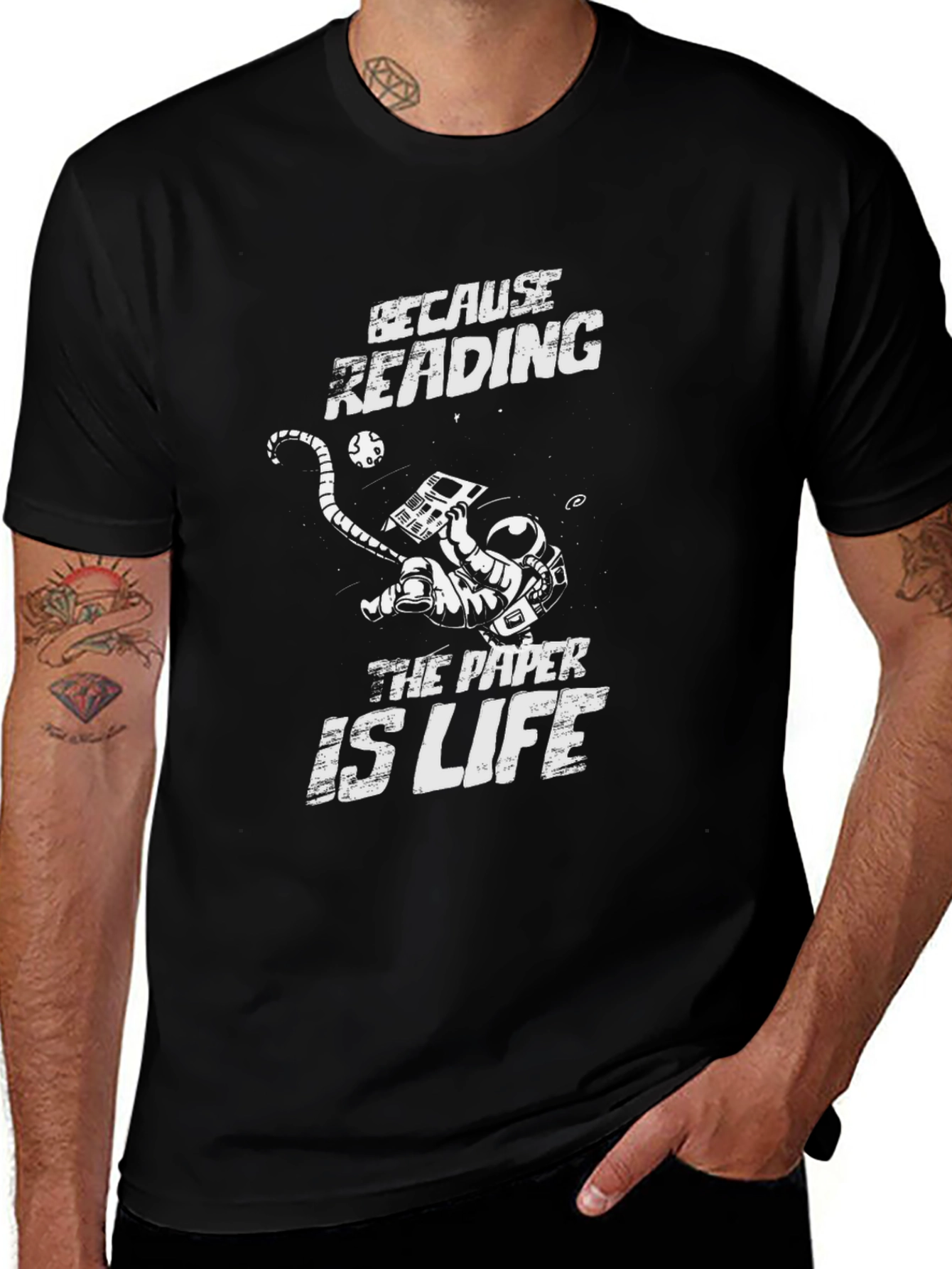 Because Reading The Paper Is Life - Novelty T-Shirt