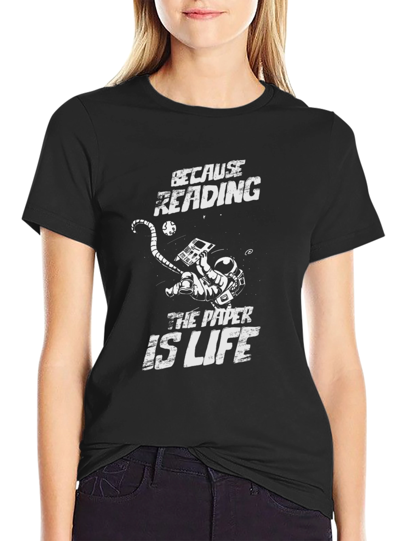 Because Reading The Paper Is Life - Novelty T-Shirt