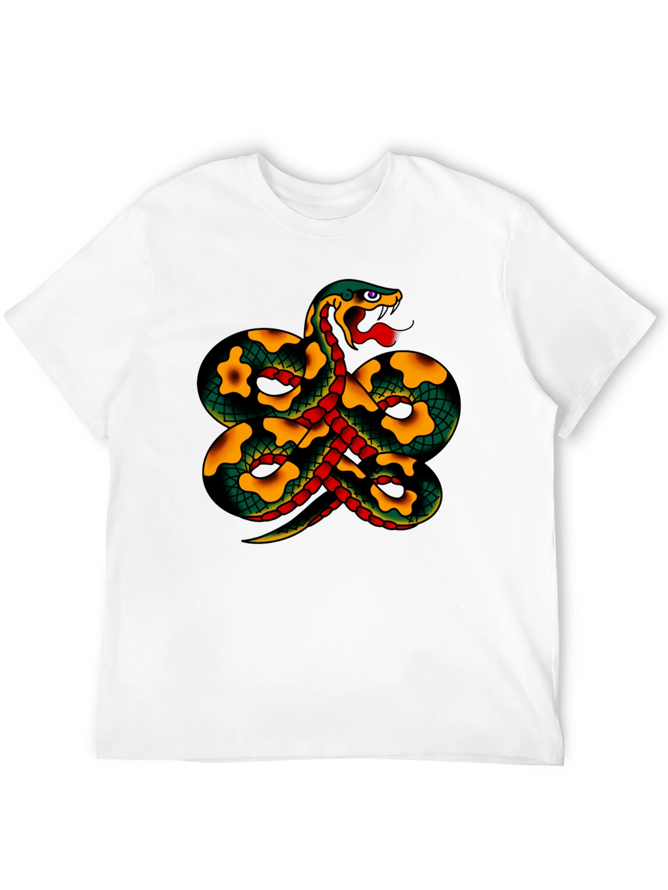 Snake Tattoo Style Graphic Black T-Shirt